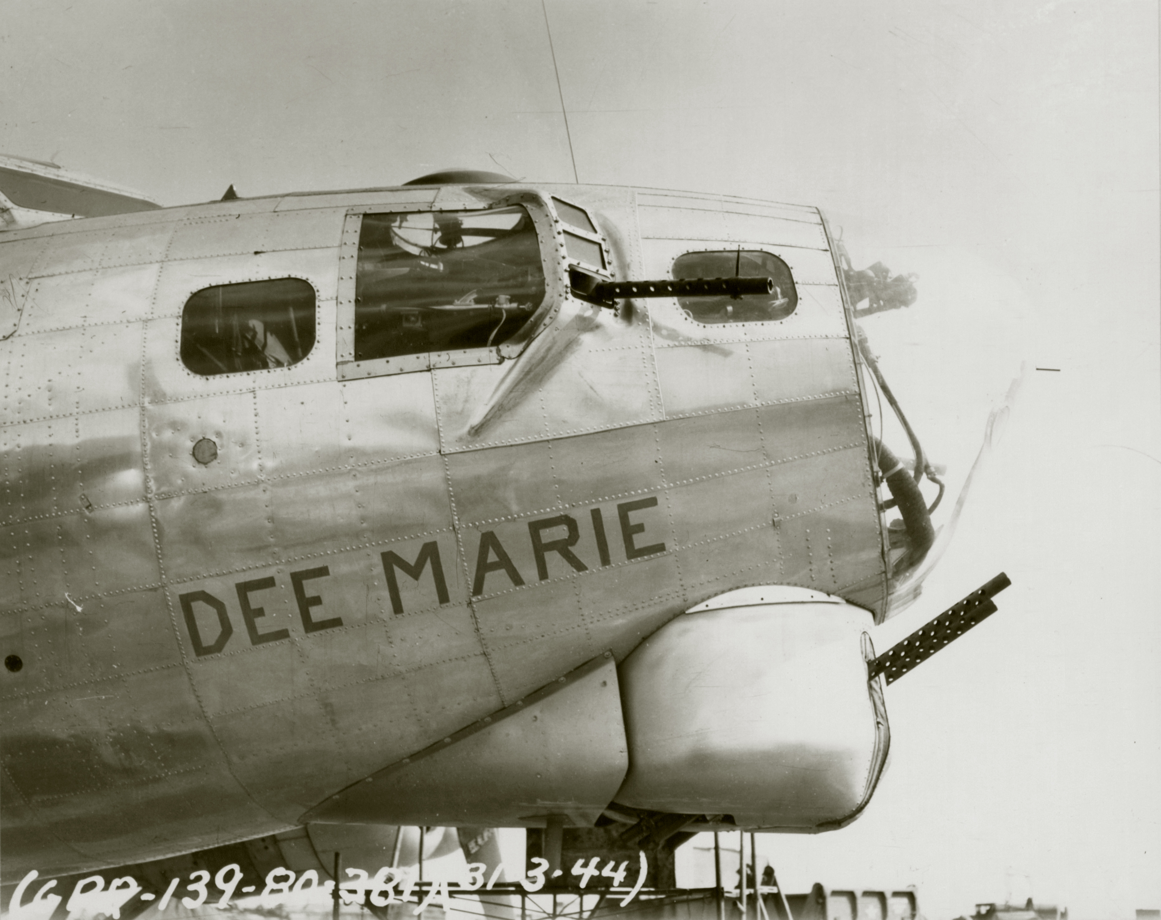 42-97076 B-17G Fortress 8AF 381BG534BS GDK Dee Marie nose art at Ridgewell 31st Mar 1944 NA529