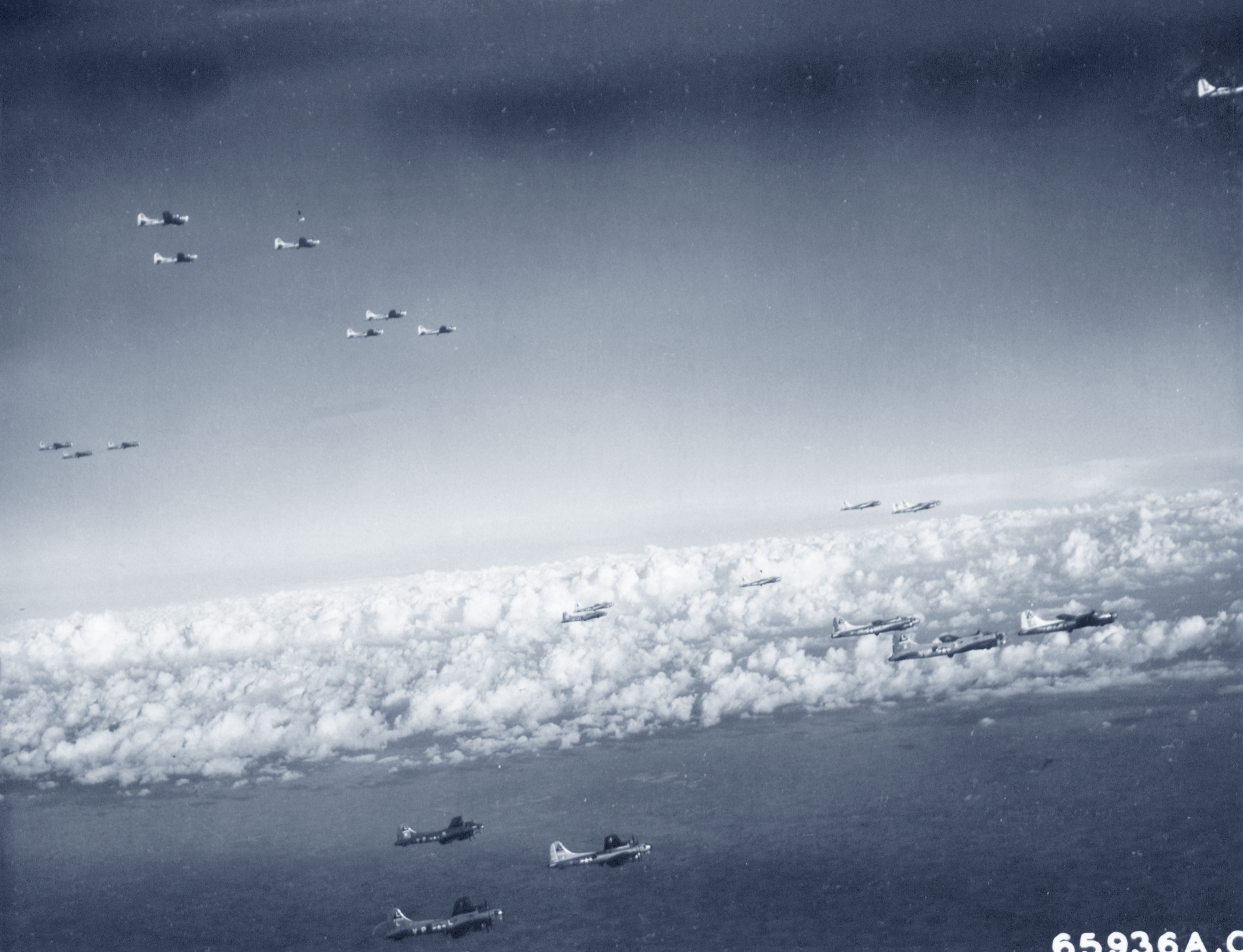 42-97503 B-17G Fortresses 8AF 381BG533BS VPX Princess Pat enroute to their mission of the day 1944 NA2583