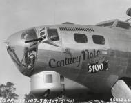 Asisbiz 42 107100 B 17G Fortress 8AF 381BG532BS VED Century Note nose art at Ridgewell 29th May 1944 NA477