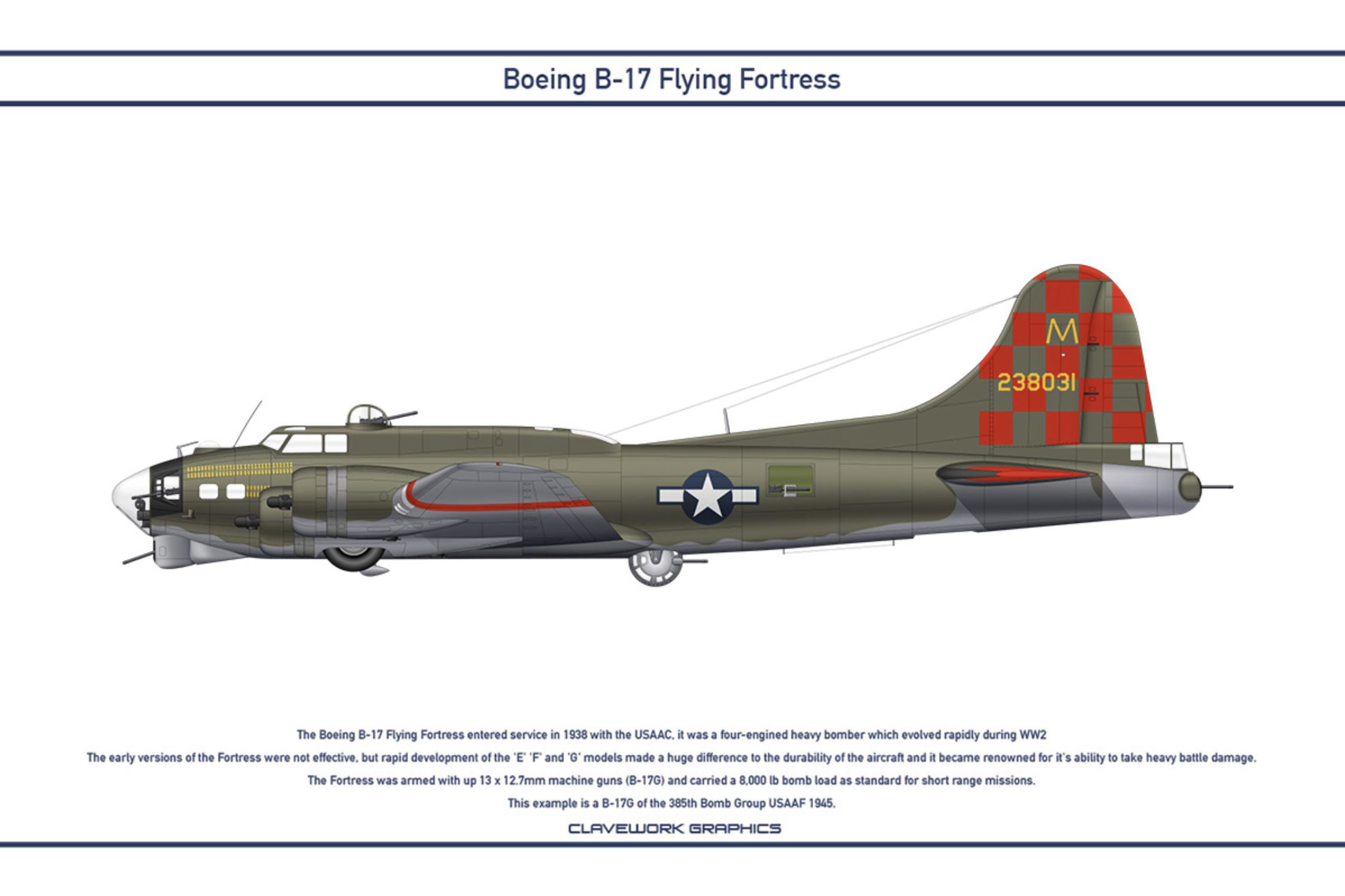 42-38031 B-17G Fortress 8AF 385BG548BS XAM Joker aka Hit Parade Jr at Gt Ashfield 1943 by Clavework 0A