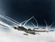 Asisbiz 42 3329 B-17F Fortress 8AF 390BG570BS DIF Skippy being escorted by fighters to their 1943 02