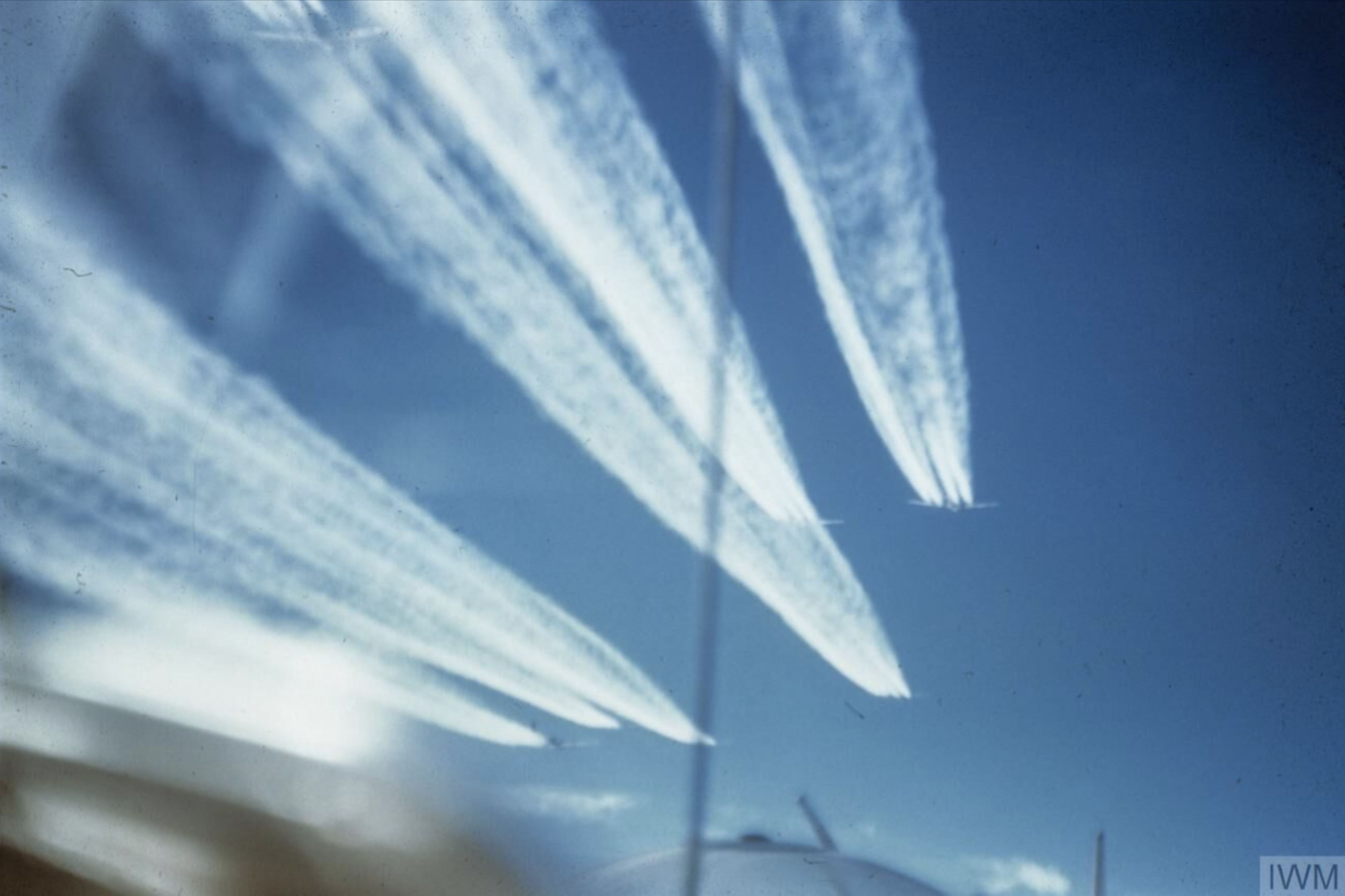 Boeing B-17 Fortresses 8AF 398BG fly in formation during a mission to Germany FRE6513