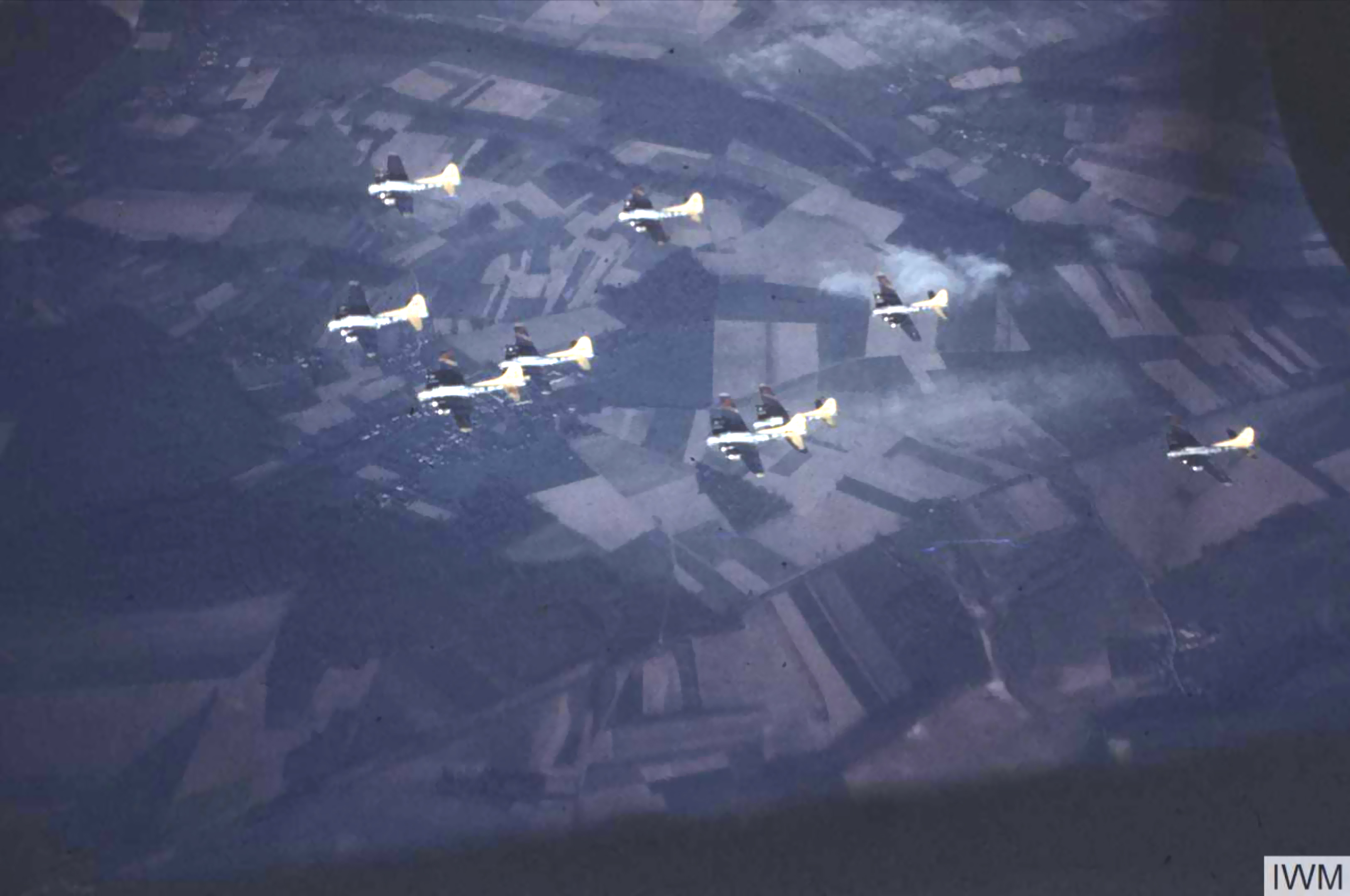 Boeing B-17G Fortresses 8AF 487BG in formation returning to their base at Lavenham England FRE6772