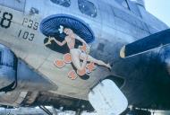 Asisbiz 44 8158 B-17G Fortress 8AF 490BG850BS 7QH Bobby Sox nose art FRE6824