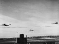 Asisbiz Aircrew USAAF 8AF 91BG Major Bishop buzzes the control tower in his B 17G Fortress (c) at Bassingbourn FRE3692