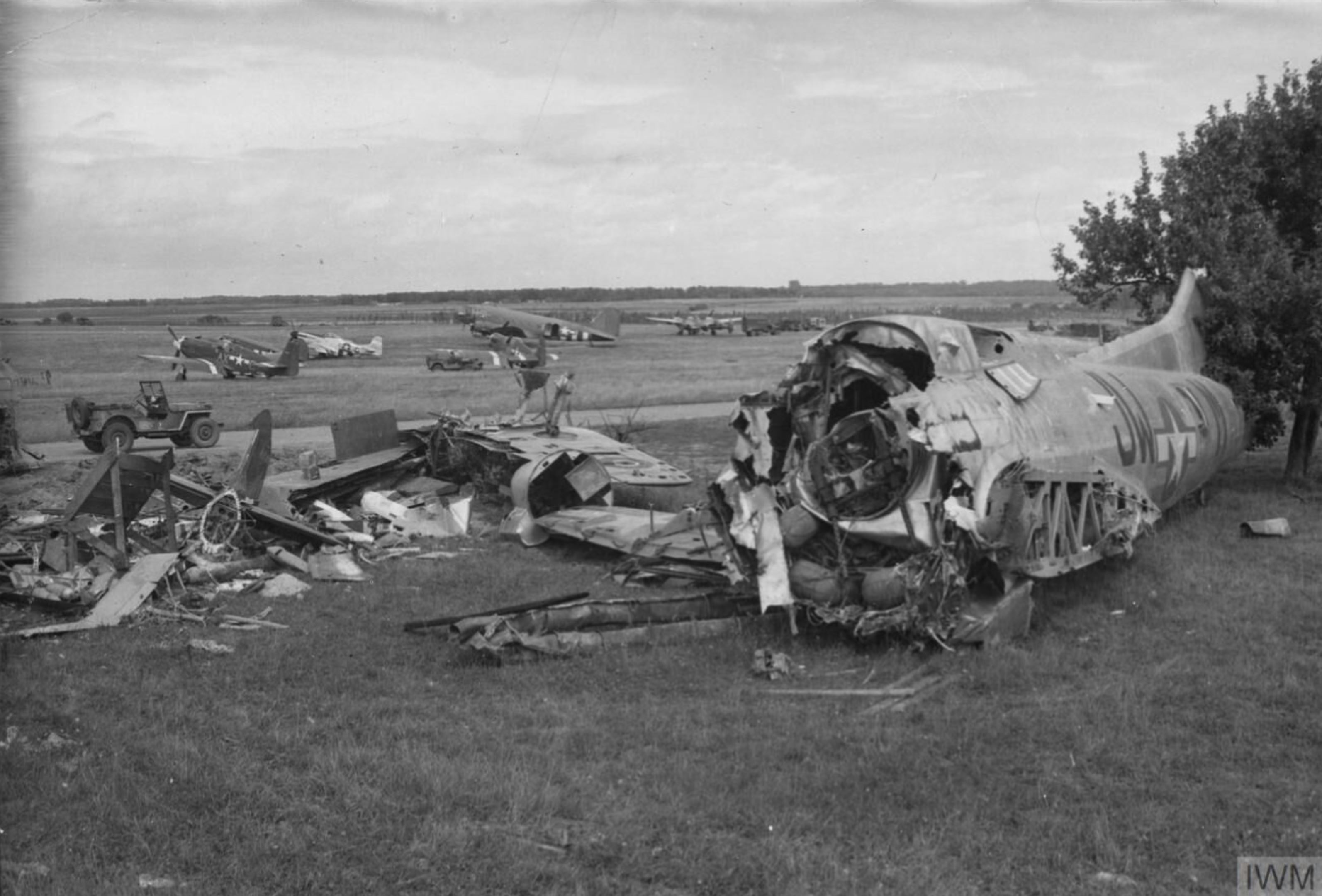 Boeing B-17 Fortress 8AF 92BG326BS JWM salvaged by the Germans for parts France 11th Sep 1944 FRE3723
