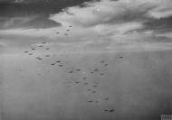 Asisbiz Boeing B 17 Fortresses 8AF 92BG fly in their box formations heading for the Ruhr 5th Nov 1943 FRE3736