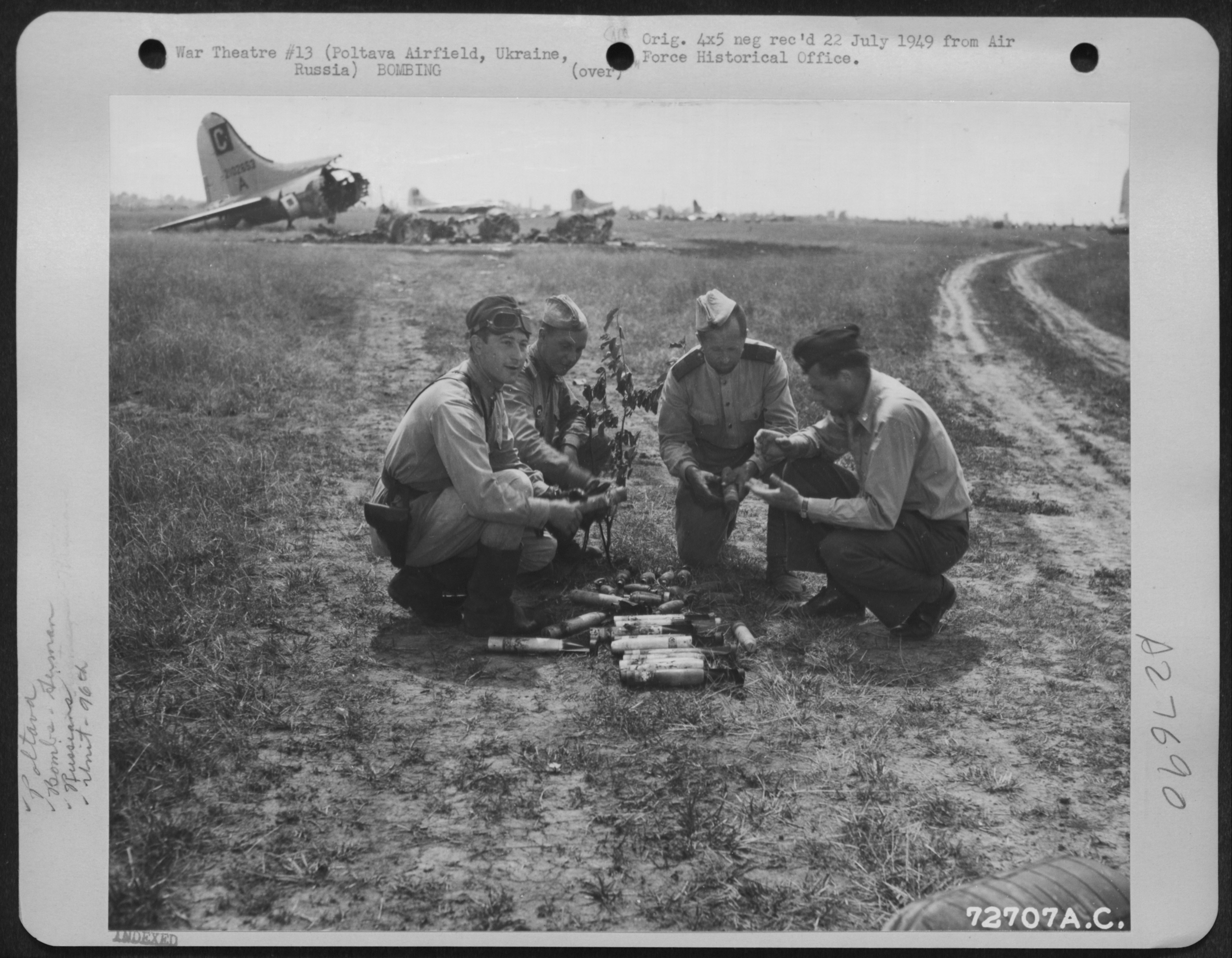 42-102653 B-17G Fortress 8AF 96BG339BS QJA destroyed on ground Operation Frantic at Poltava 21st Jun 1944 NA456