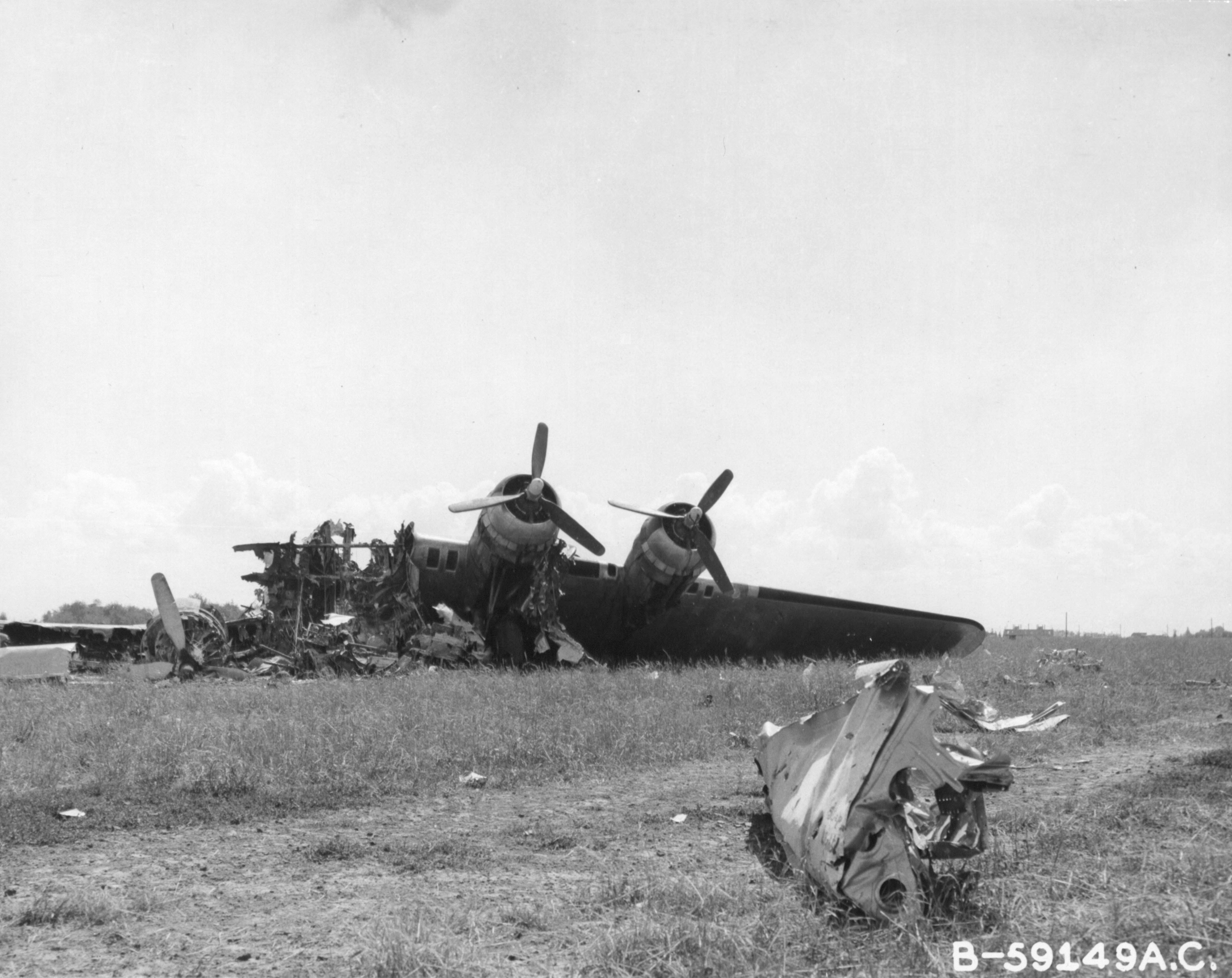 42-102xxx B-17G Fortress 8AF 96BG destroyed on ground Operation Frantic at Poltava 21st Jun 1944 NA396