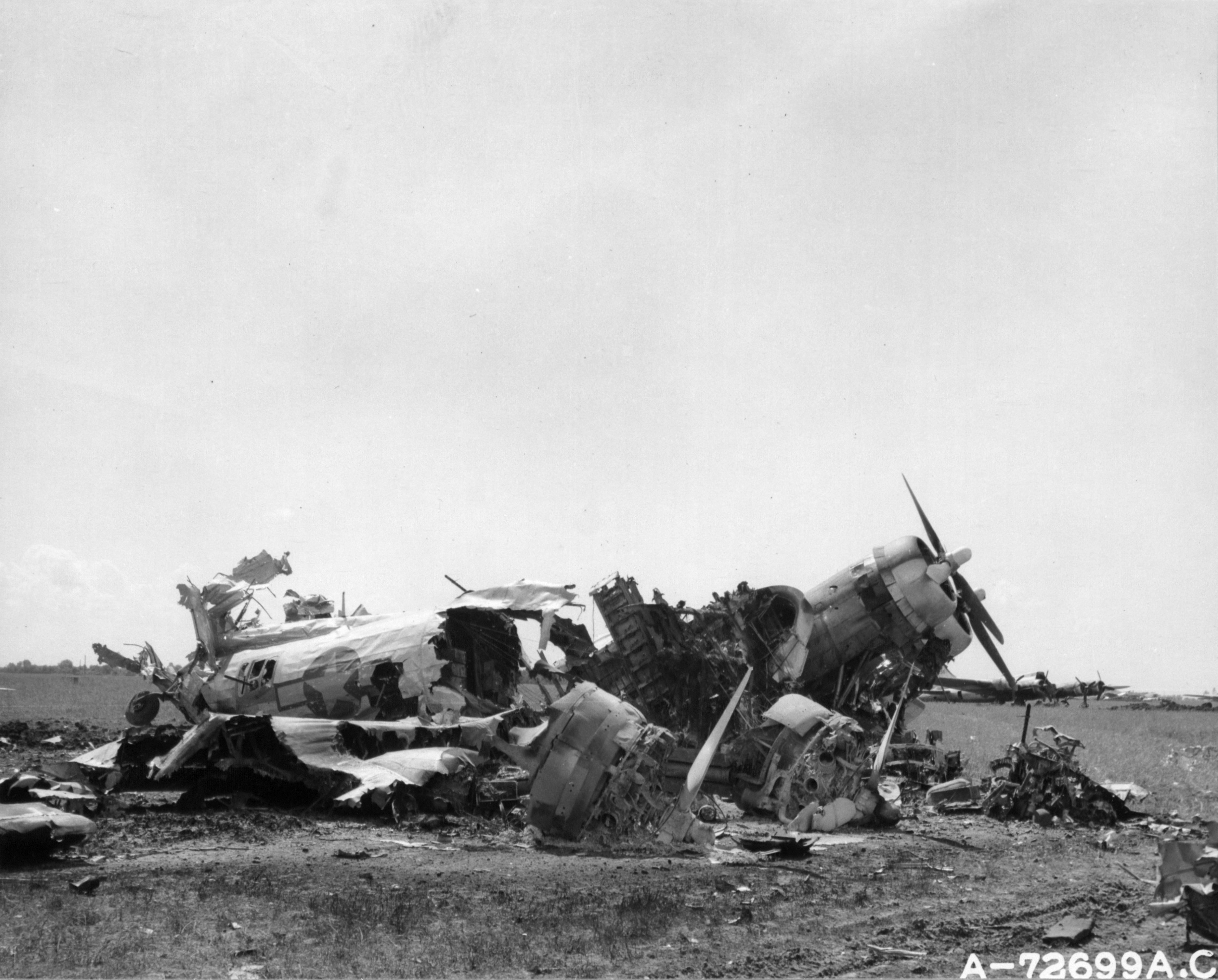 42-102xxx B-17G Fortress 8AF 96BG destroyed on ground Operation Frantic at Poltava 21st Jun 1944 NA422