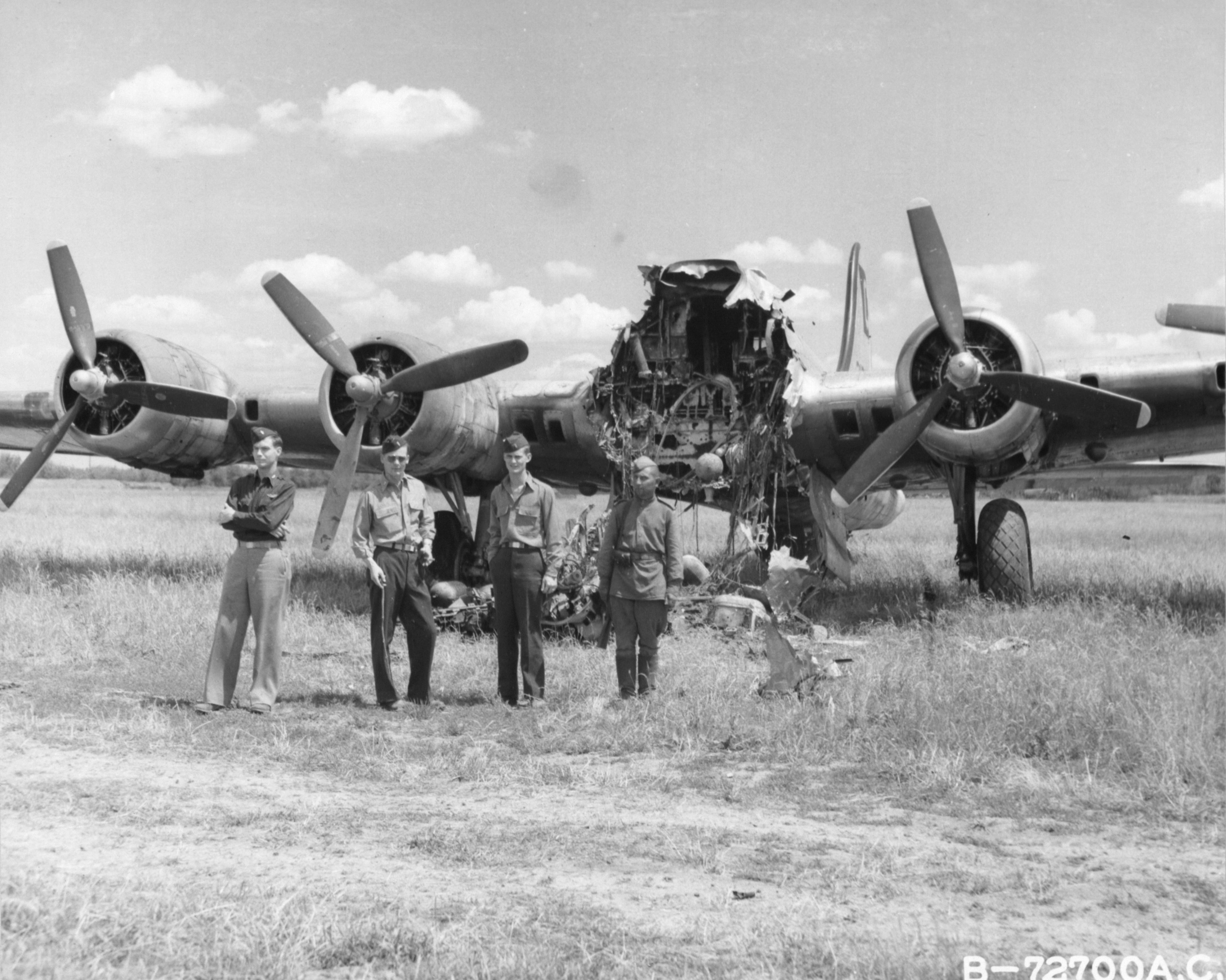 42-102xxx B-17G Fortress 8AF 96BG destroyed on ground Operation Frantic at Poltava 21st Jun 1944 NA430