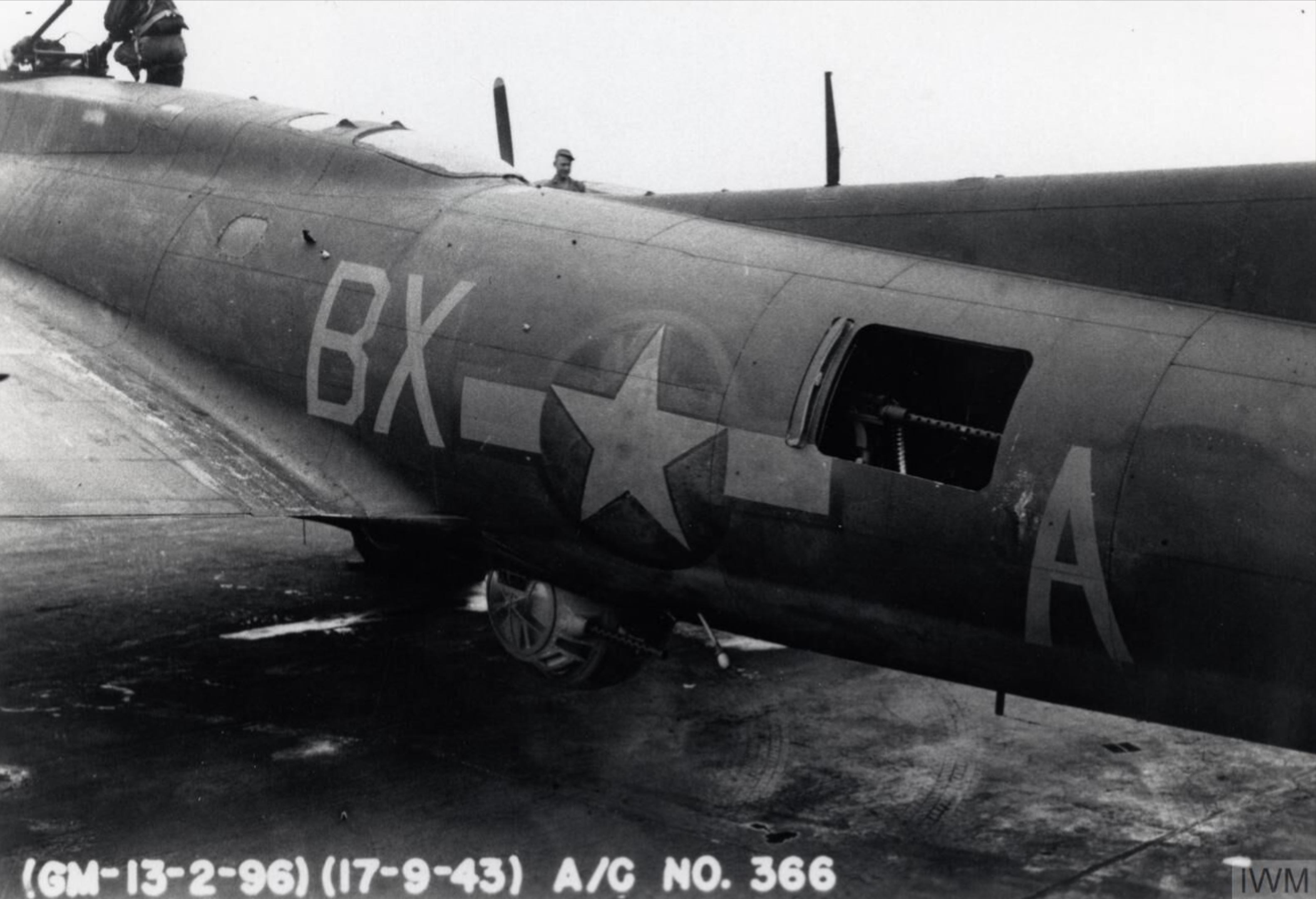 42-30366 B-17F Fortress 8AF 96BG338BS BXA Fertile Myrtle 3rd side view Snetterton 17th Sep 1943 FRE14466