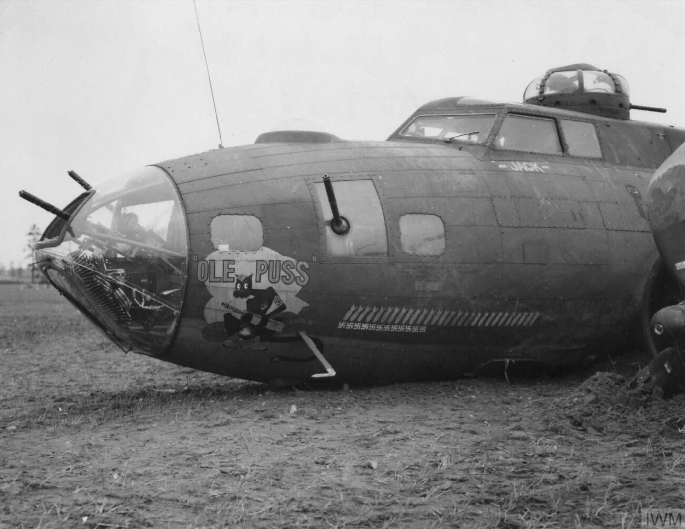 42-30872 B-17F Fortress 8AF 96BG337BS AWR Ole Puss nose art left side FRE3970