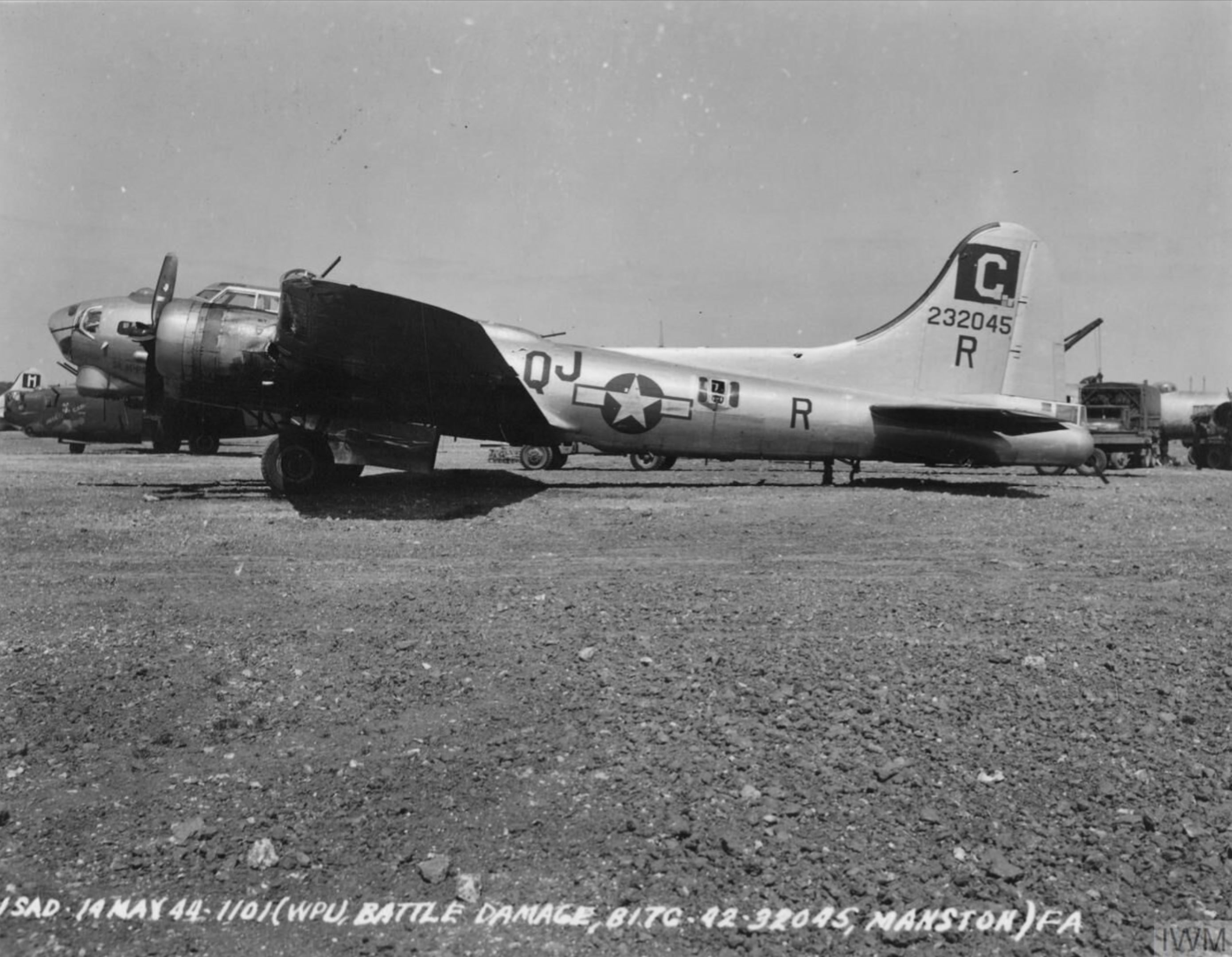 42-32045 B-17G Fortress 8AF 96BG339BS QJR Silver Slipper at Manston 14th May 1944 FRE3958