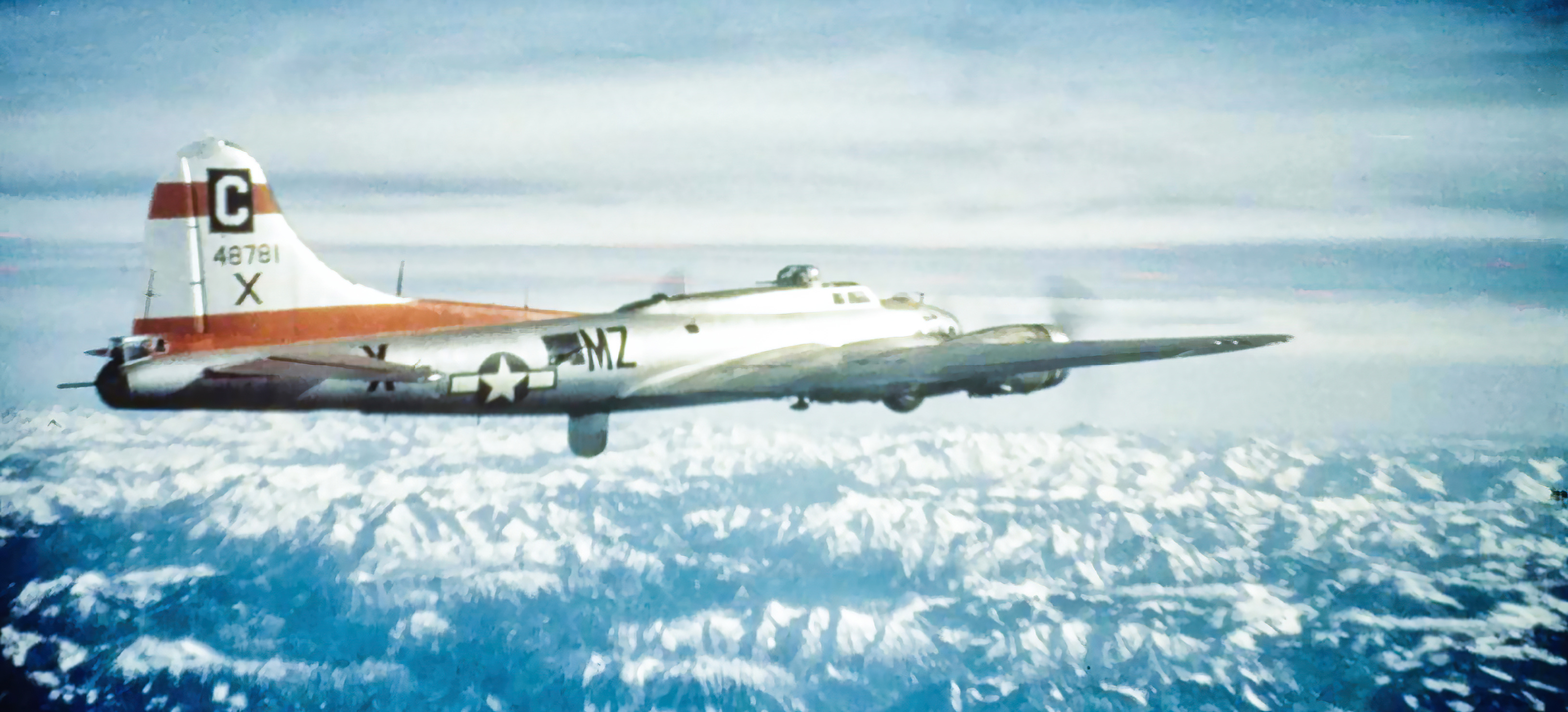 Asisbiz 44 8781 B 17G Fortress 8AF 96BG413BS MZX in flight 9th April Asisbiz 44 8781 B 17G Fortress 8AF 96BG413BS MZX in flight 9th April