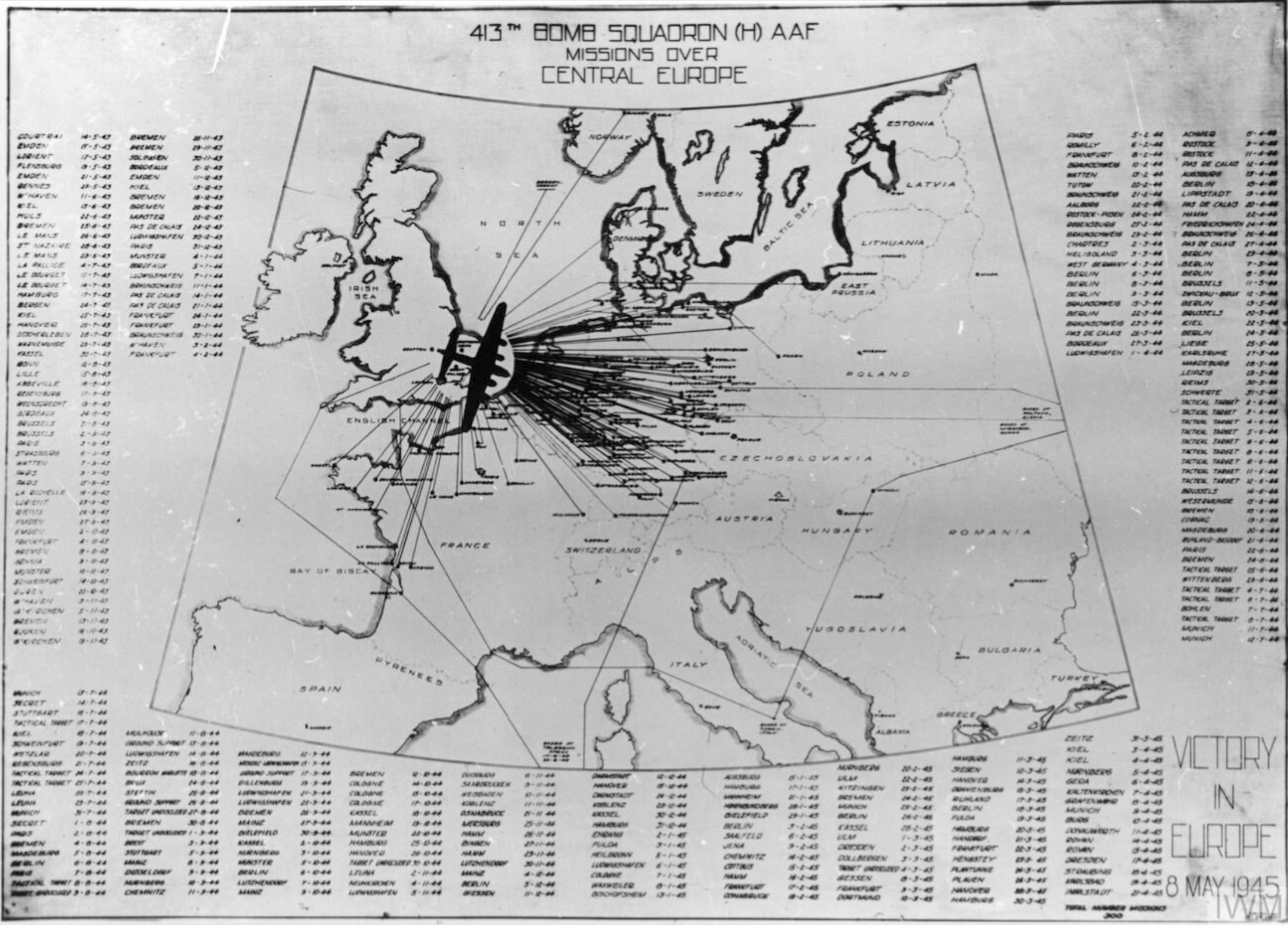 Asisbiz Map showing all the 8AF 96BG413BS missions they performed Asisbiz Map showing all the 8AF 96BG413BS missions they performed