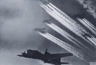 Asisbiz Boeing B 17 Fortresses 8AF 96BG leave contrails behind as they fly in formation during a mission FRE3982