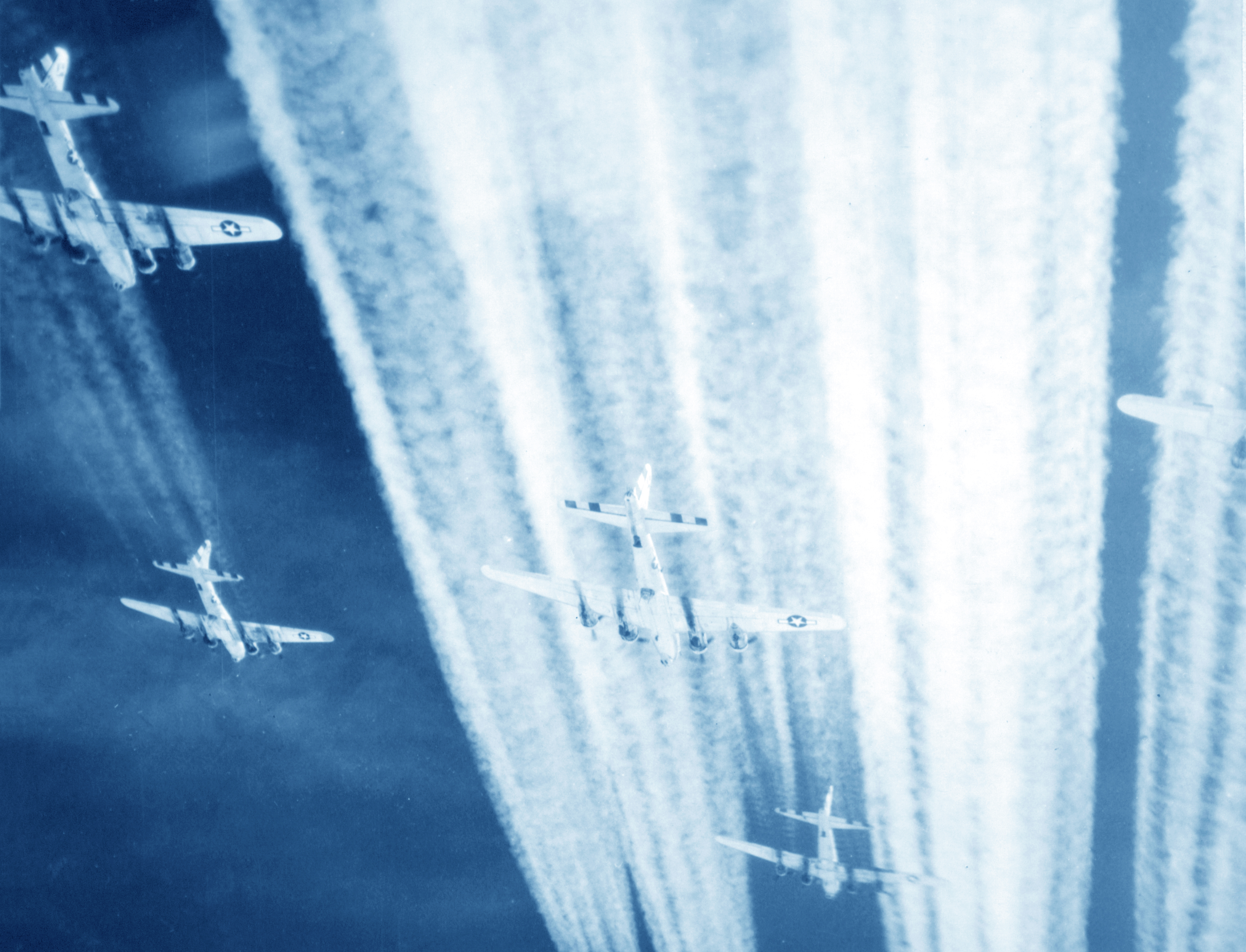 Boeing B-17G Fortresses 15AF 99BG heading for Bolona Italy 15th Apr 1945 NAID 342 FH 001571