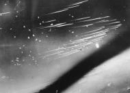 Asisbiz 8AF formations of B 17F Fortresses and Fighters leaving their vapor trails over Germany FRE11666