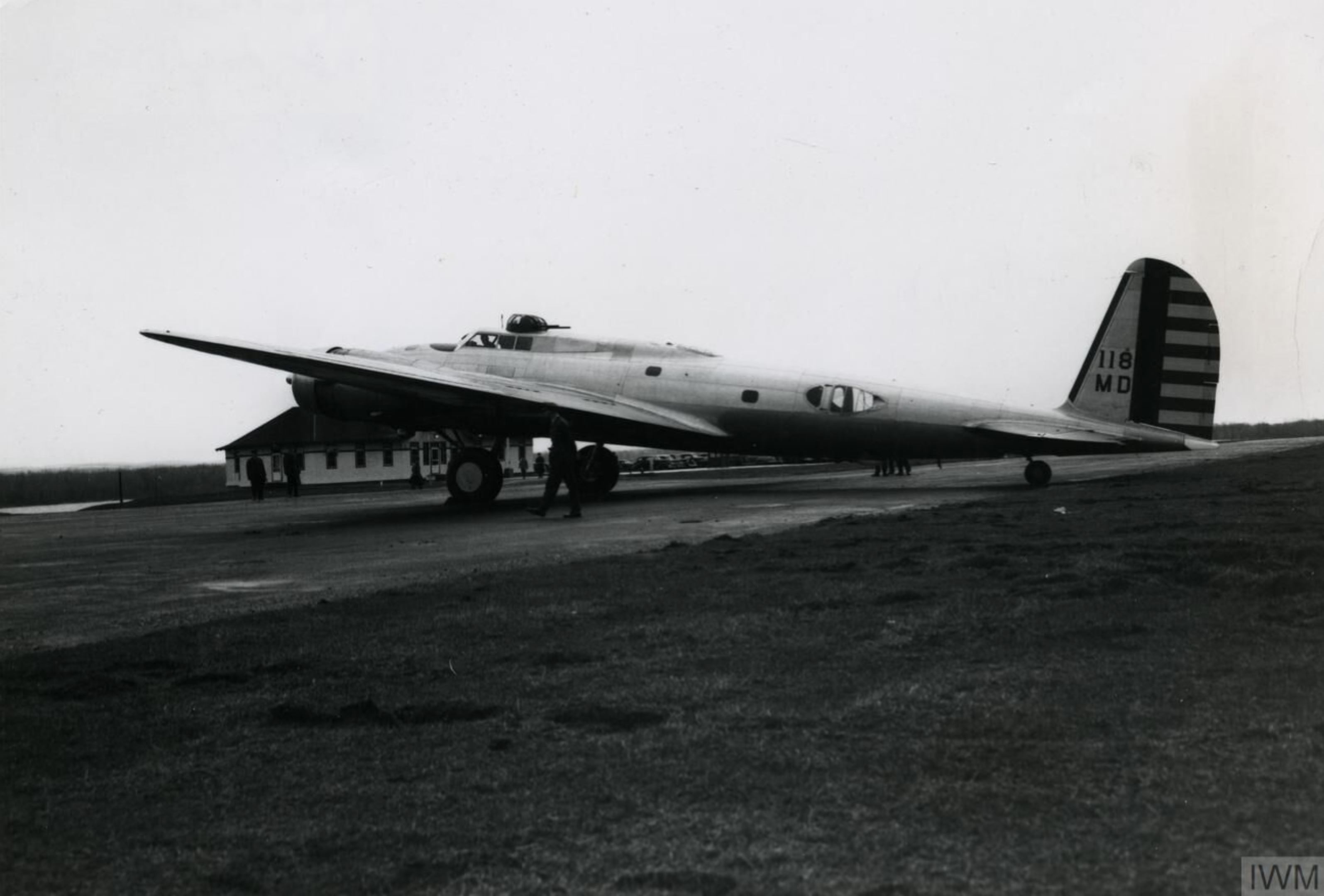 Boeing B-17 Fortress 118MD RCAF fitted with a powered turret at Rockcliff Canada 22nd Nov 1941 FRE12059