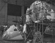 Asisbiz Boeing B 17 Mechanics replacing the nose of a 91st Bomb Group plane at Bassingbourn England