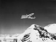 Asisbiz Boeing YB 17 Flying Fortress in pre war markings in flight over Mount Rainier FRE8826