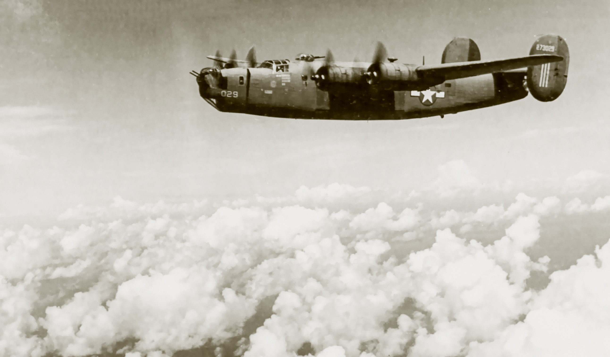 42-73029 B-24J Liberator 7AF 11BG431BS over Kwajalein Marshall Isls June 1944 02