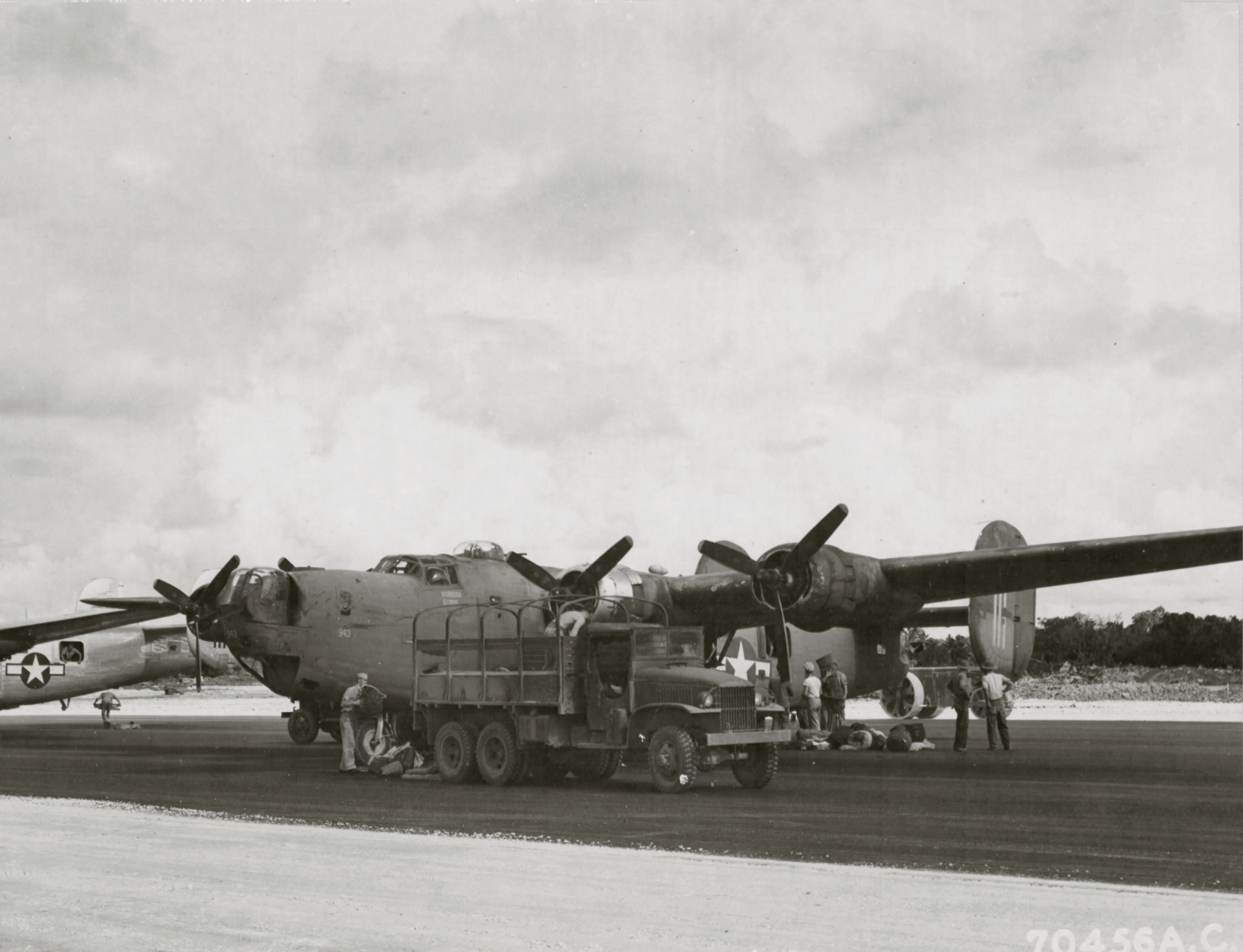 Consolidated B-24 Liberator 7AF 11BG431BS at Guam Marianas Islands 1945 01