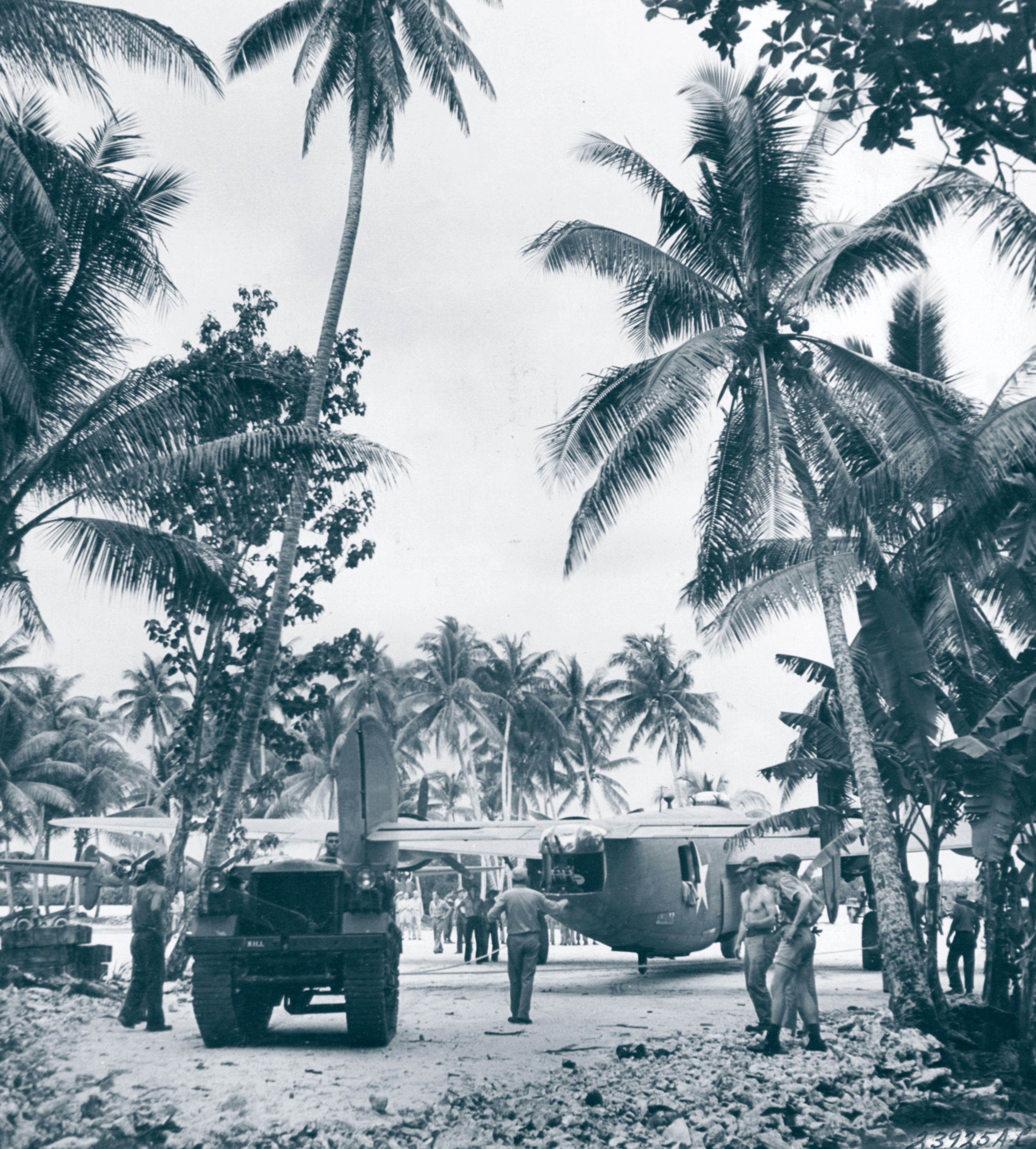 13AF 307BG371BS B-24D Liberator at Funafuti Island Ellice Isls 21st Apr 1943 NA851