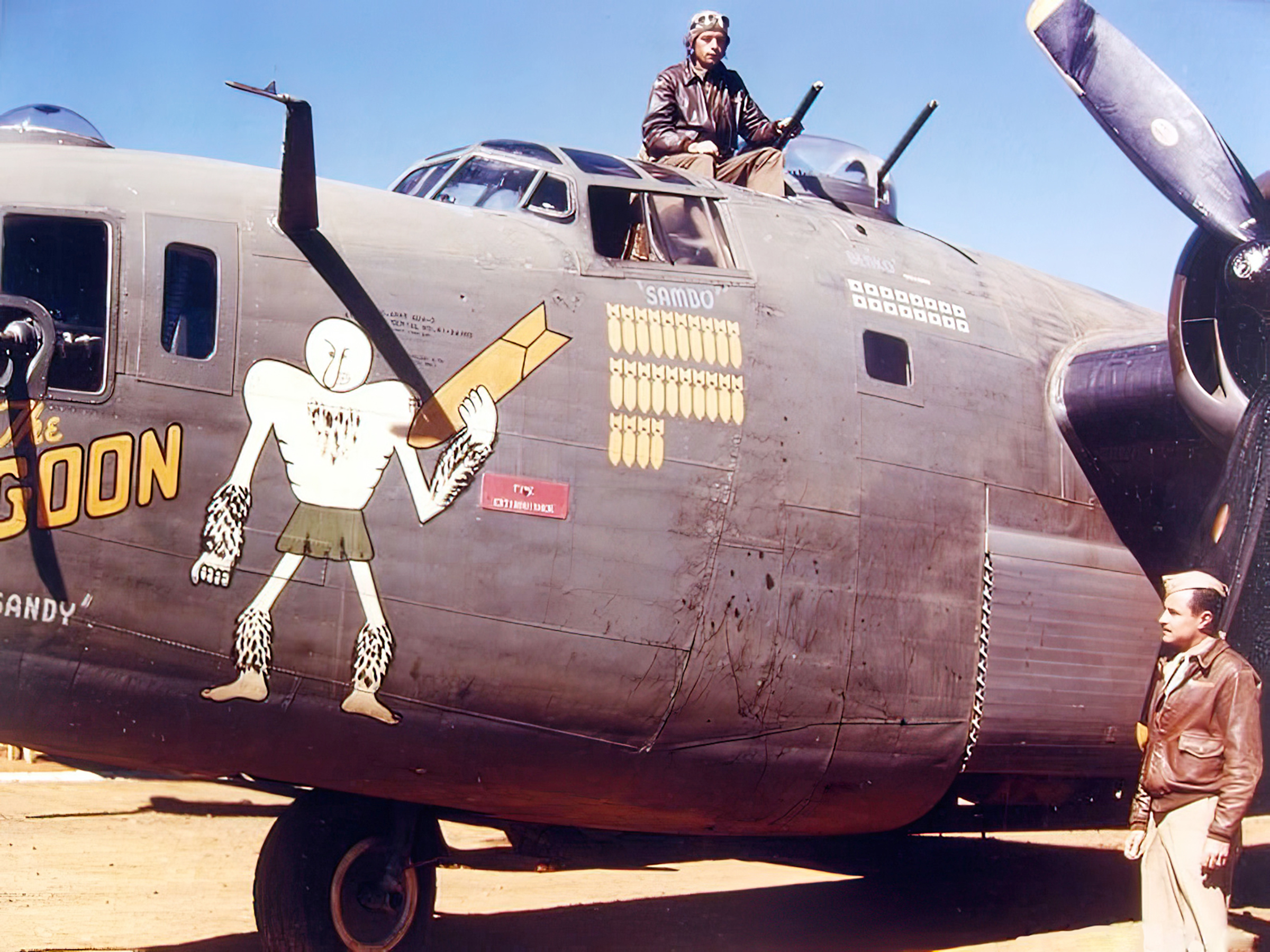 41-24183 B-24D Liberator 14AF 308BG374BS The Goon with crew nose art left side Chengkung China 8th Aug 1944 01