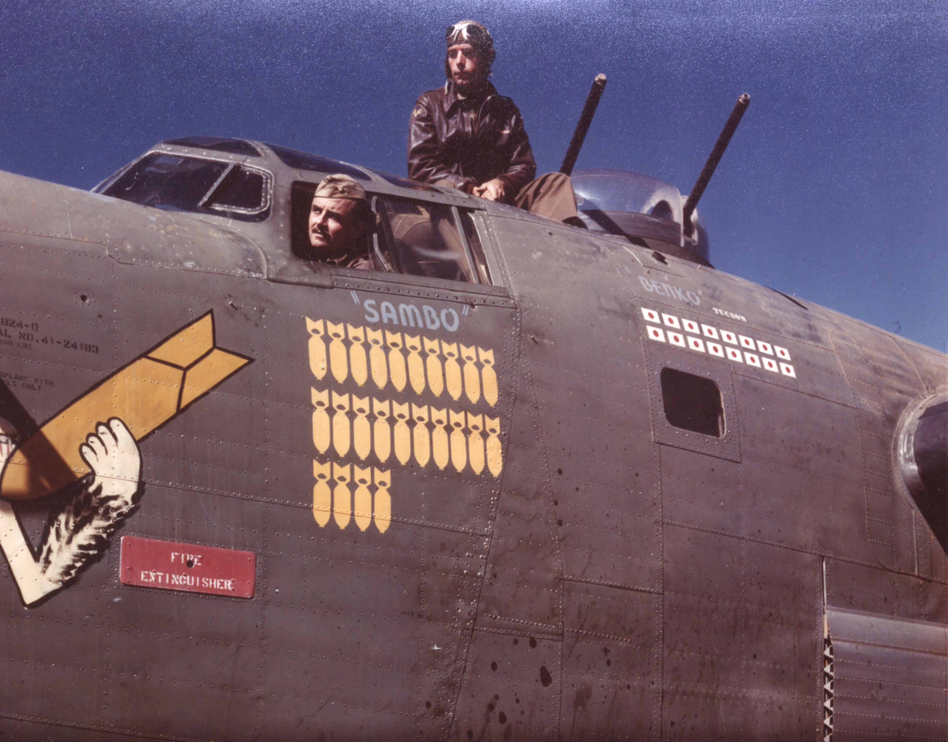 41-24183 B-24D Liberator 14AF 308BG374BS The Goon with crew nose art left side Chengkung China 8th Aug 1944 NA300