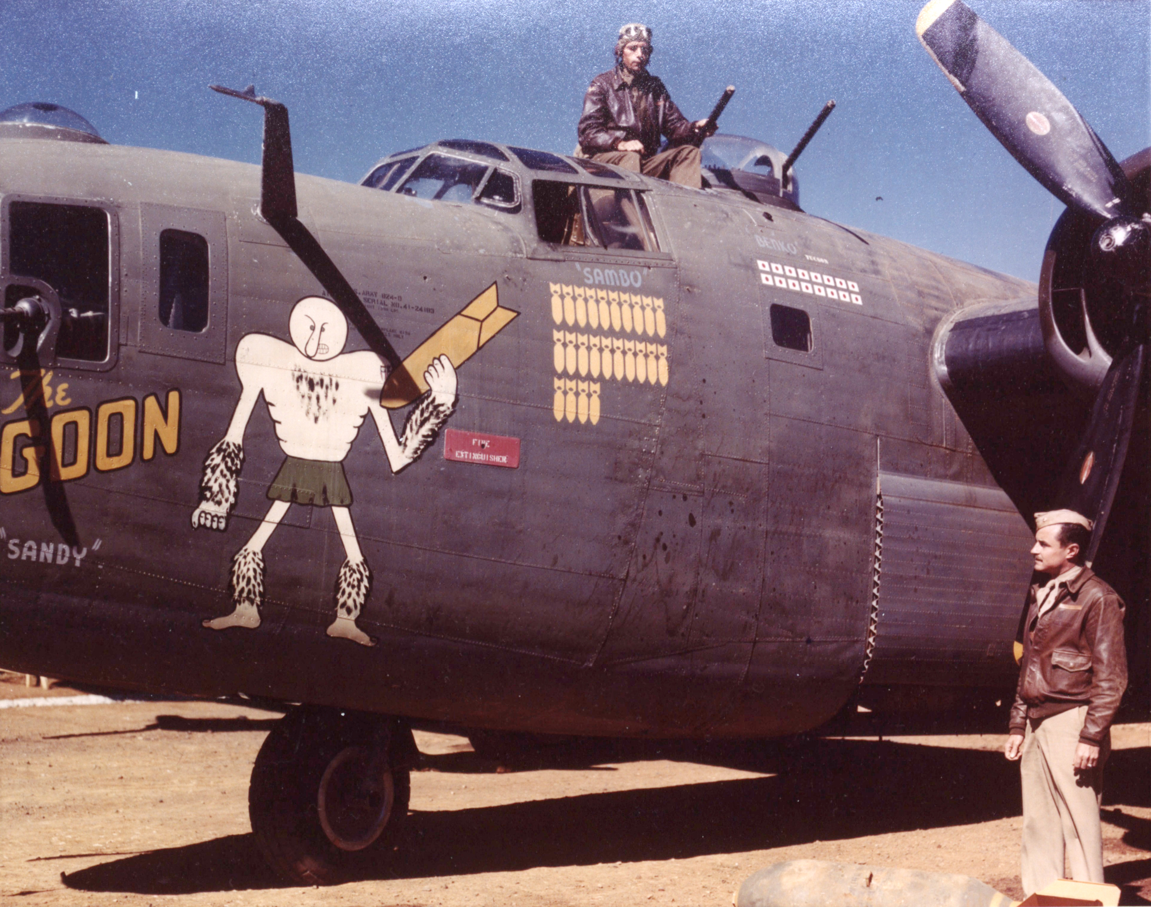 41-24183 B-24D Liberator 14AF 308BG374BS The Goon with crew nose art left side Chengkung China 8th Aug 1944 NA302