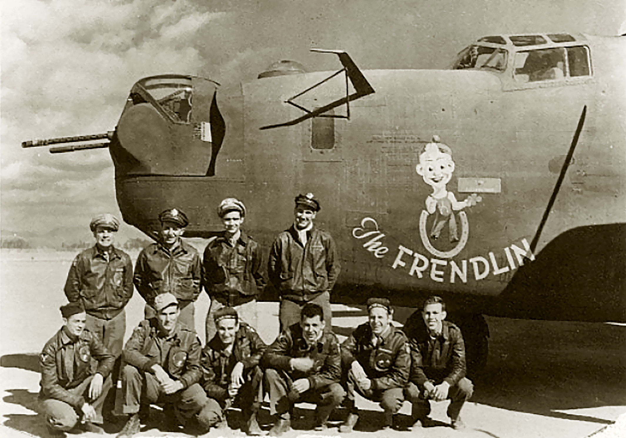 42-73265 B-24J Liberator 14AF 308BG425BS The Frendlin nose art left side CBI 01