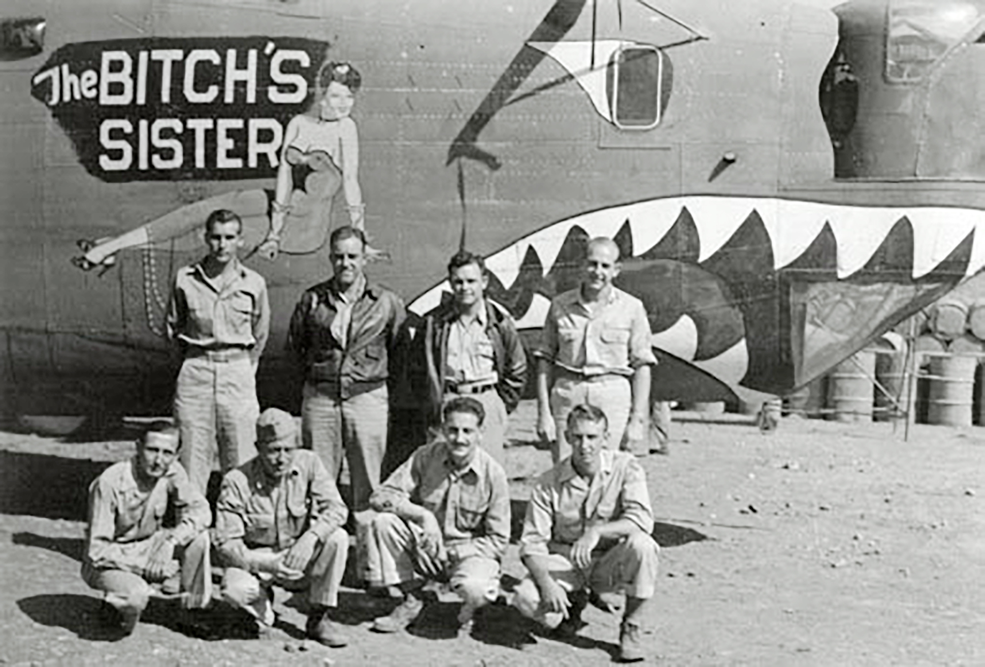 42-73319 B-24J Liberator 14AF 308BG375BS 505 The Bitch's Sister nose art right side CBI 02