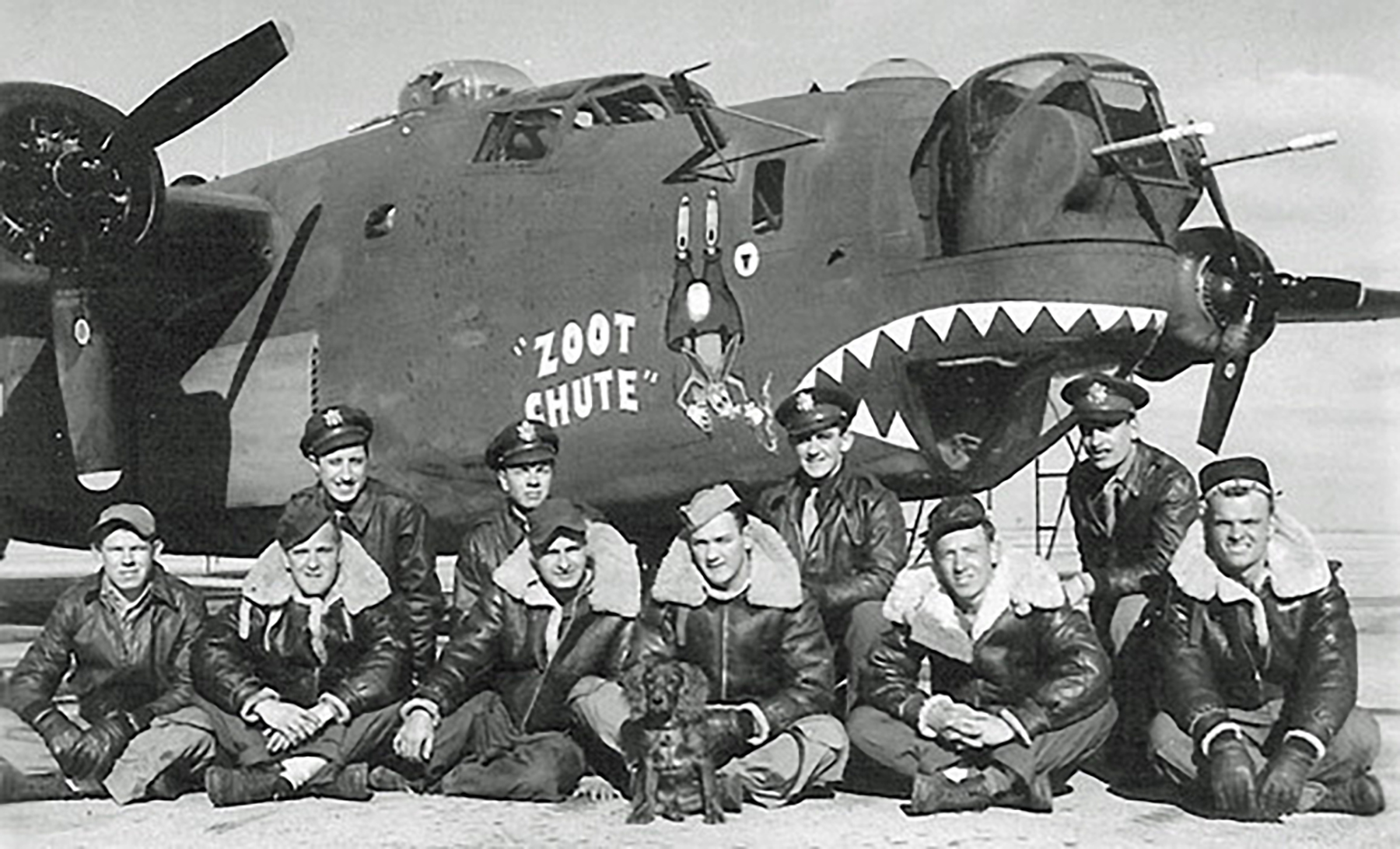 42-73320 B-24J Liberator 14AF 308BG373BS Zoot Chute nose art right side CBI 02