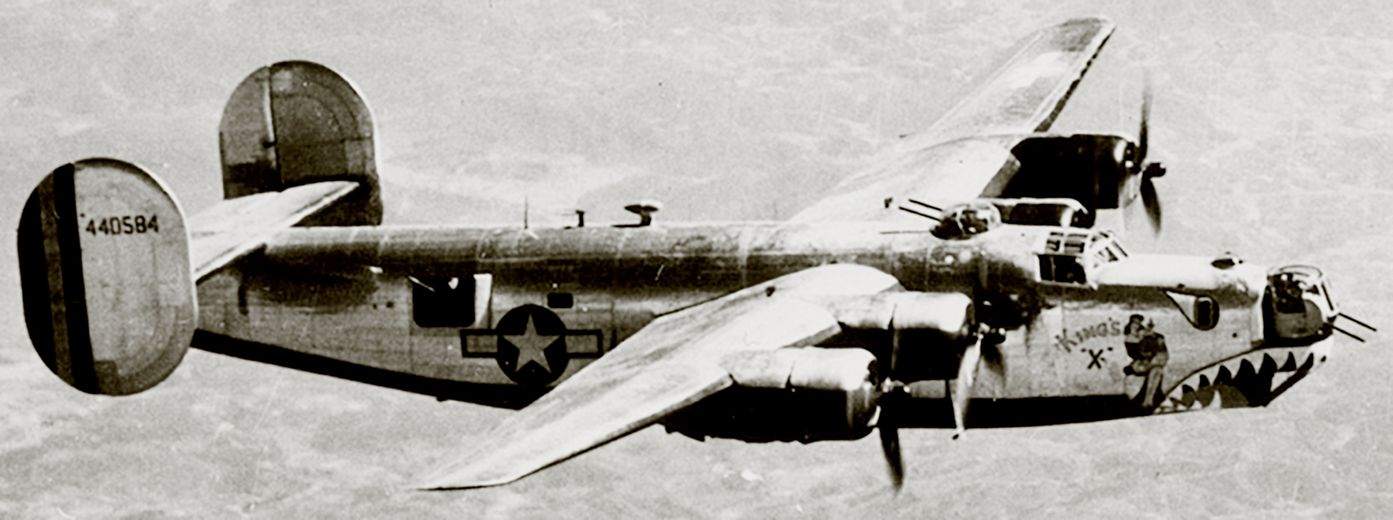 44-40584 B-24J Liberator 14AF 308BG375BS The Kings X nose art right side CBI 02