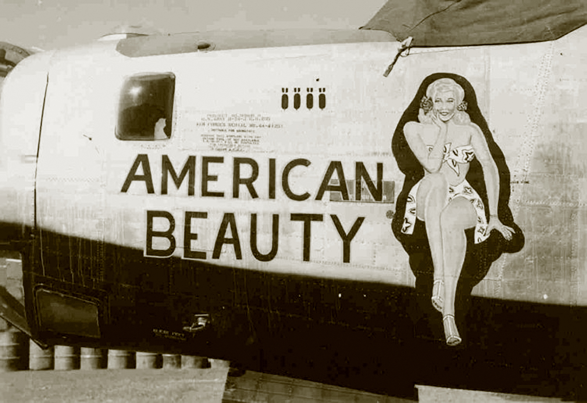 44-41251 B-24J Liberator 14AF 308BG375BS American Beauty nose art left side China 01