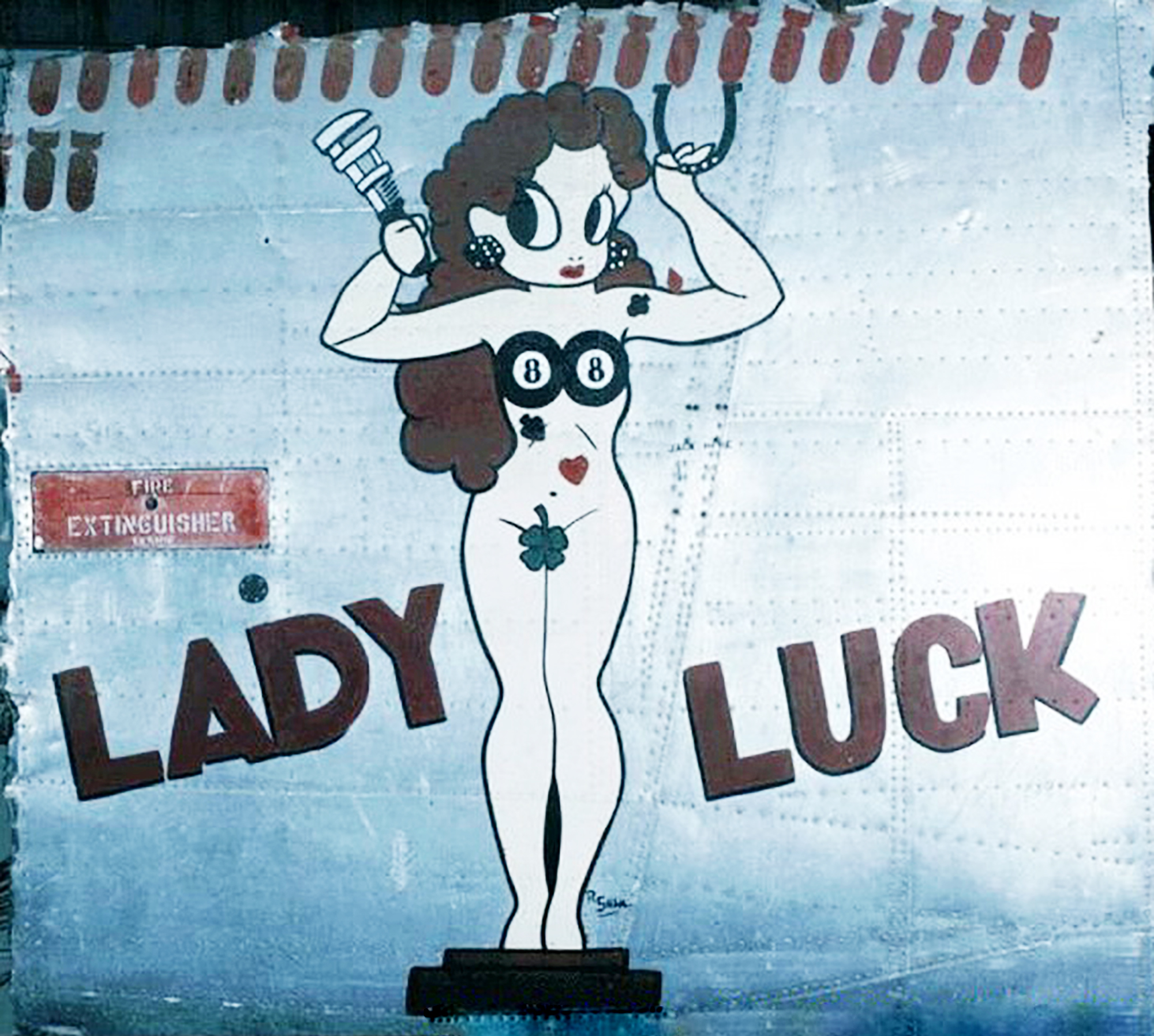 44-41430 B-24L Liberator 14AF 308BG374BS Lady Luck nose art left side China 01