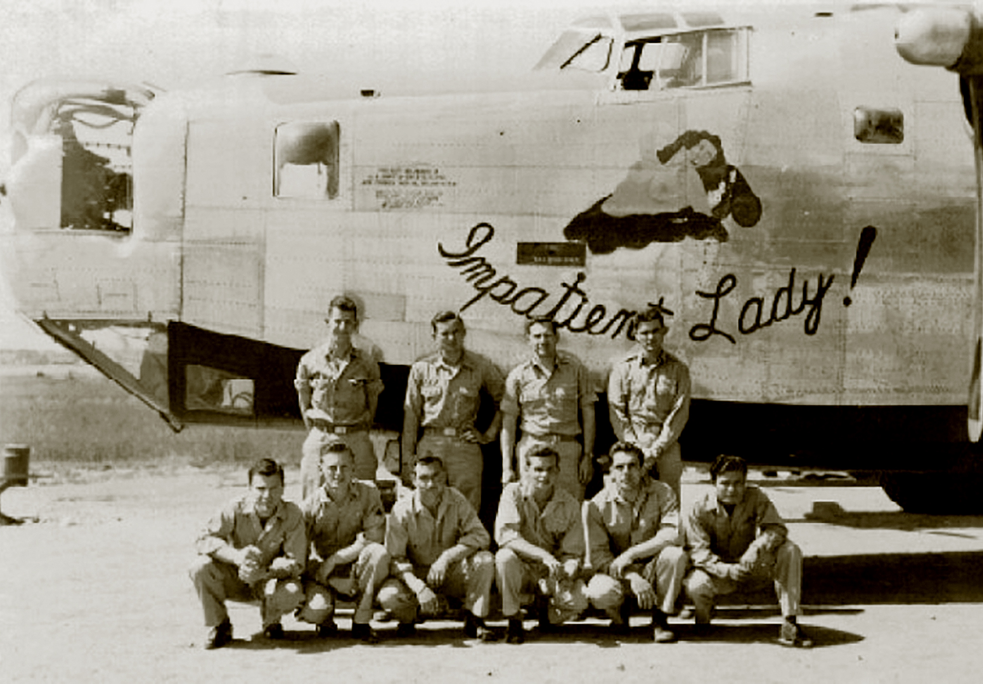 44-41441 B-24L Liberator 14AF 308BG374BS Impatient Lady nose art left side China 01