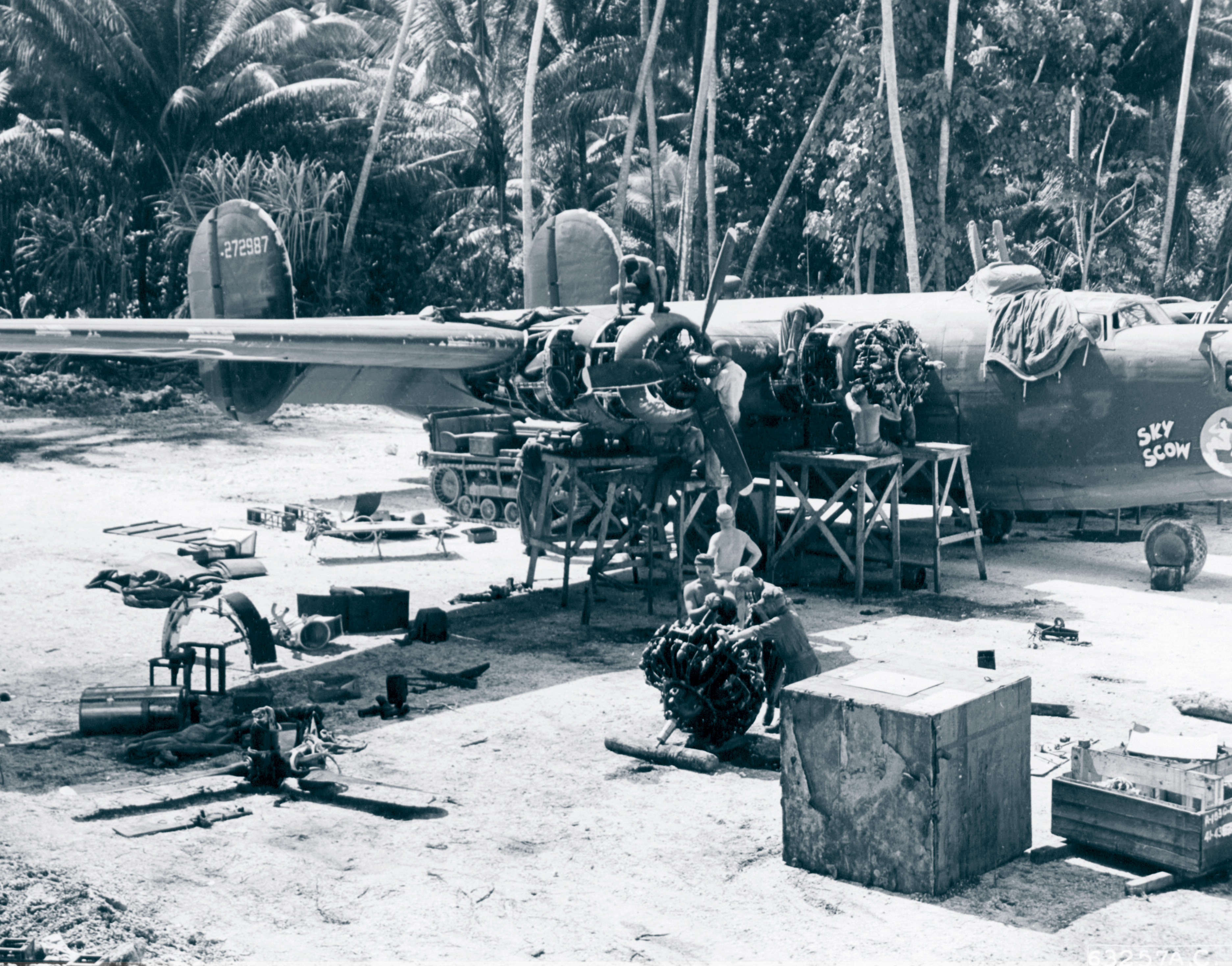 42-72987 B-24J Liberator 7AF 30BG27BS Sky Scow at Nanumea Island Ellice Islands 15th Dec 1943 NA843