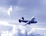 Asisbiz Consolidated B-24 Liberator 7AF 30BG392BS avoiding a Jap phosphorous bombs Truk 7th Aug 1944 NA412