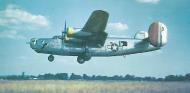 Asisbiz 44-40454 B-24J Liberator 8AF 34BG7BS R2B Betta Duck landing at Mount Farm 1944 01