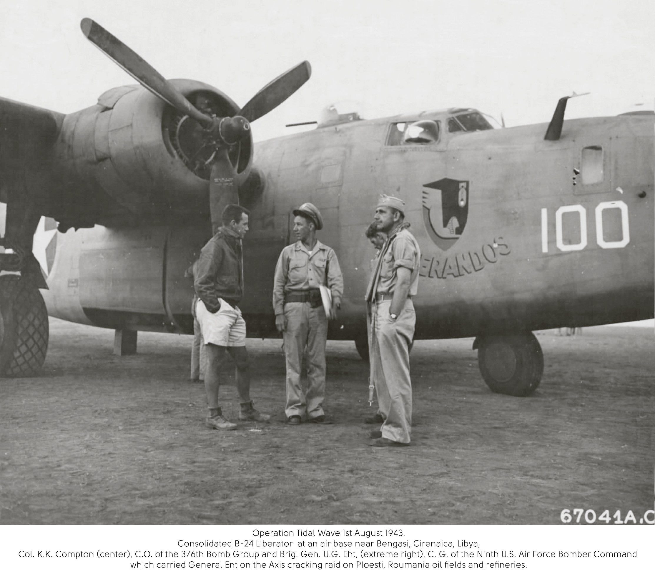 42-40664 B-24D Liberator 9AF 376BG515BS 100 Tidal Wave 1st Ploesti Roumania raid at Bengasi Libya 1st Aug 1943 01