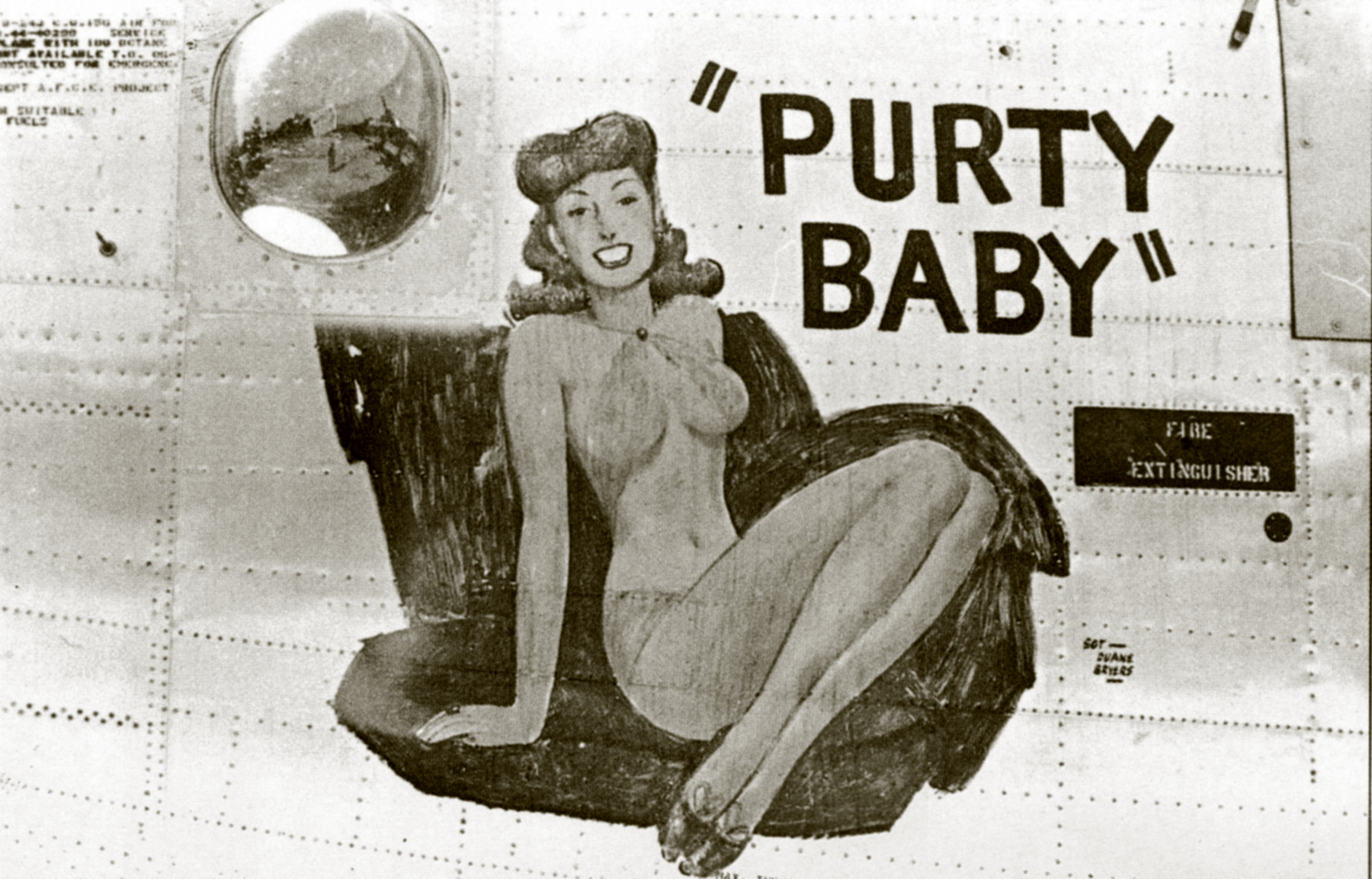 44-40299 B-24J Liberator 15AF 376BG515BS 99 Purry Baby nose art left side 01