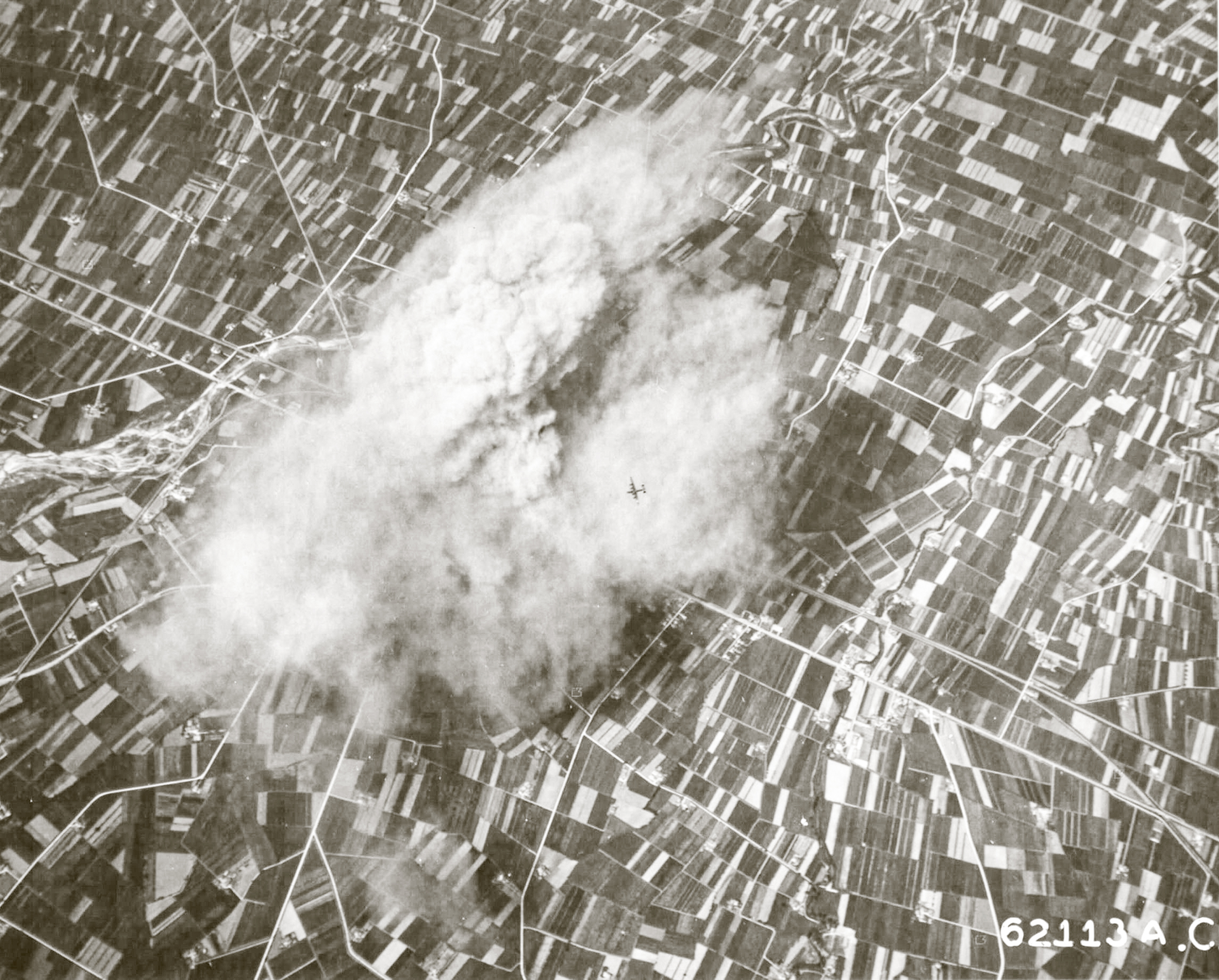 Target marshalling yards at Fidenza Italy by 15AF 376BG B-24 Liberators 13th May 1944 01