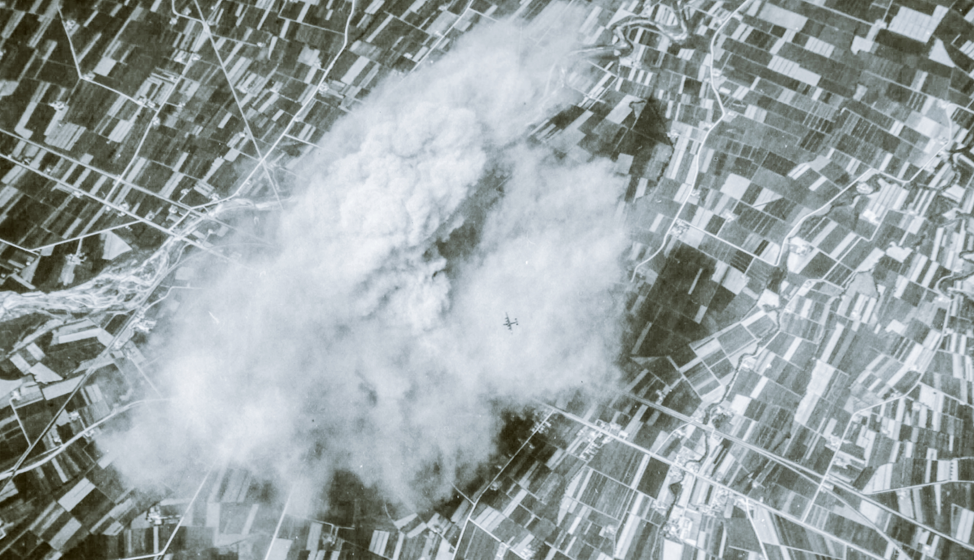 Target marshalling yards at Fidenza Italy by 15AF 376BG B-24 Liberators 13th May 1944 02