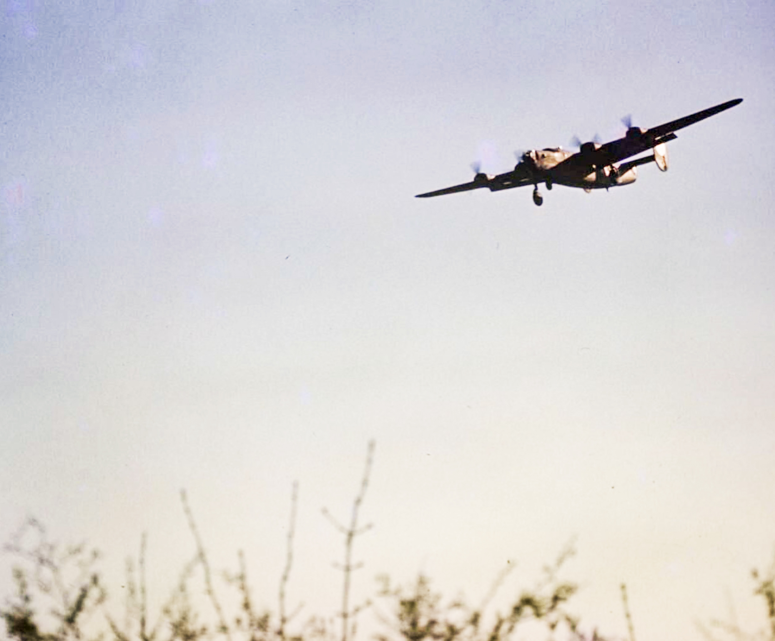 Consolidated B-24 Liberator 8AF 389BG on final approach to land at Hethel FRE6483