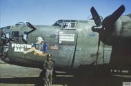 Asisbiz 42 40506 B 24D Liberator 8AF 389BG566BS RRA+ Fightin' Sam nose art left side at Hethel FRE6484