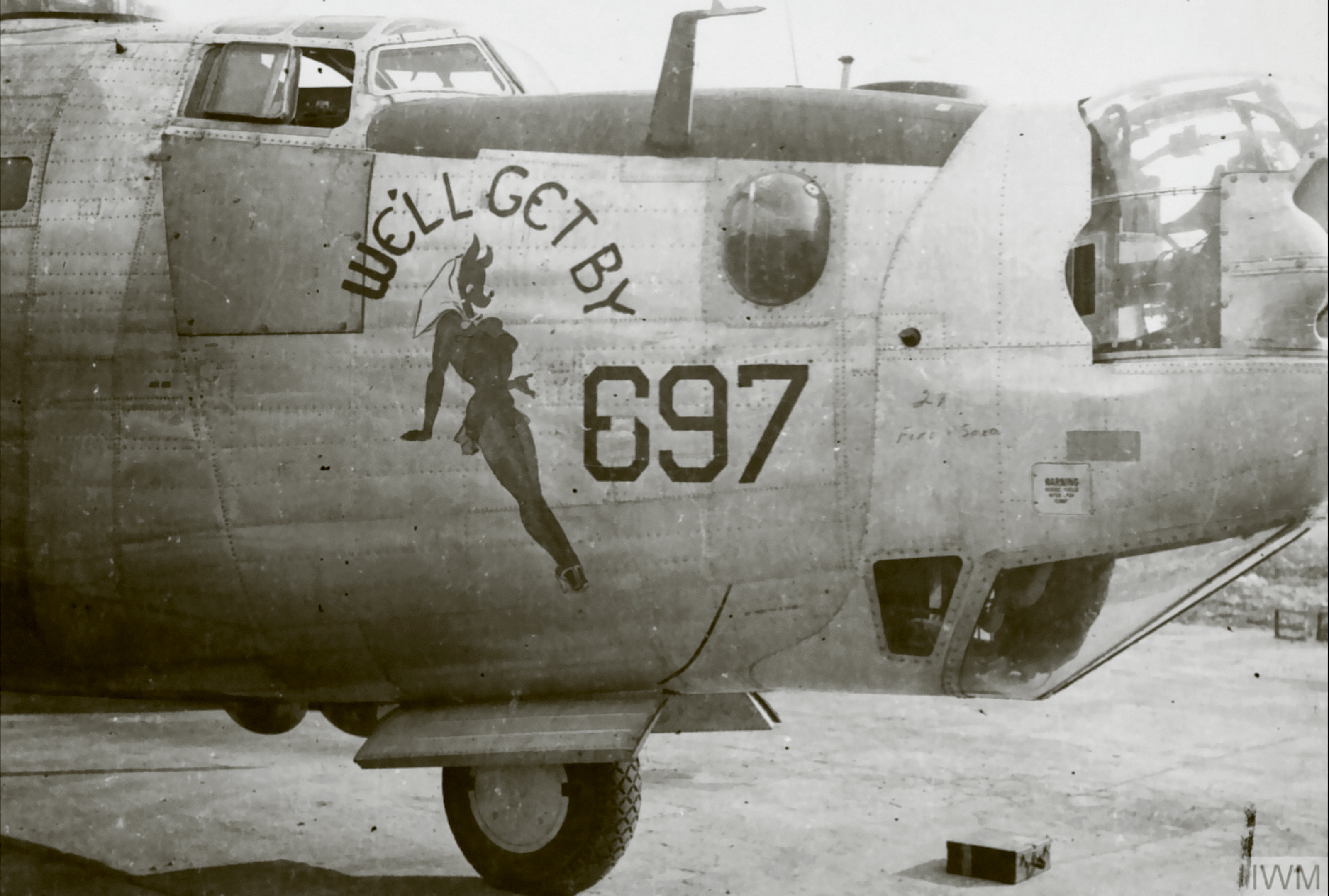 42-50697 B-24J Liberator 8AF 392BG577BS DCD+ We'll Get By nose art right side FRE8001