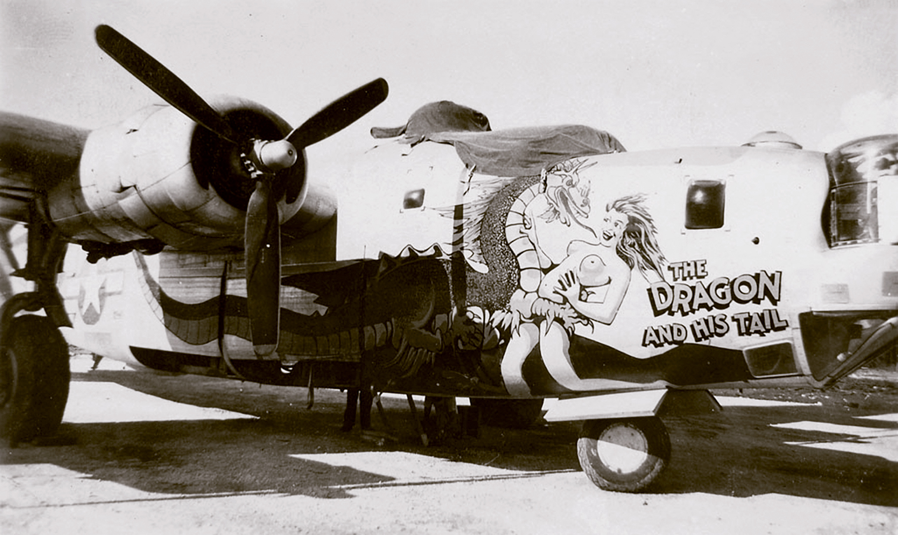 44-40973 B-24J Liberator 5AF 43BG64BS The Dragon and His Tail nose art right side 01